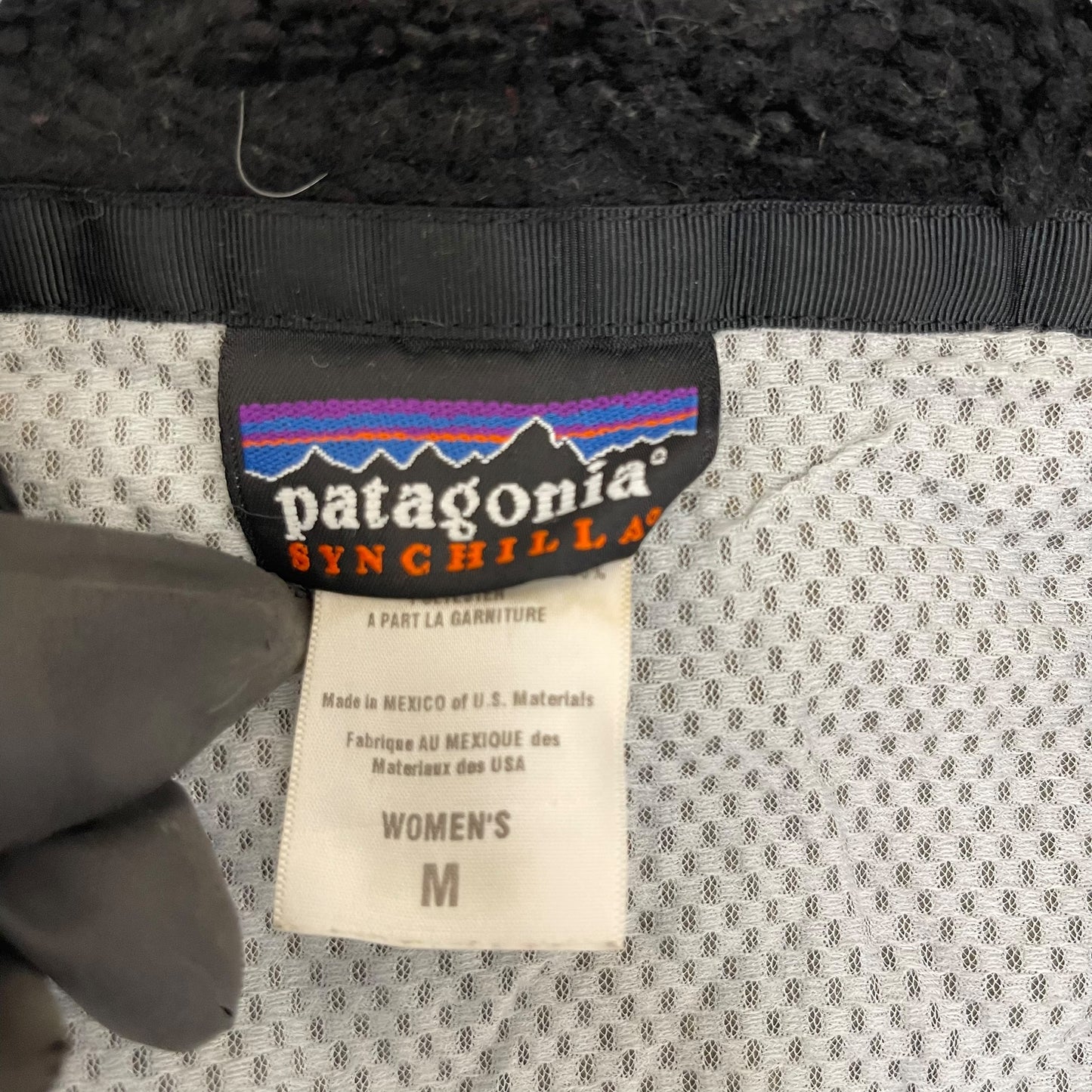 GC329 patagonia SYNGHILLA フリーストップス 切り替え トップス ジップアップ ブラック レディース サイズM