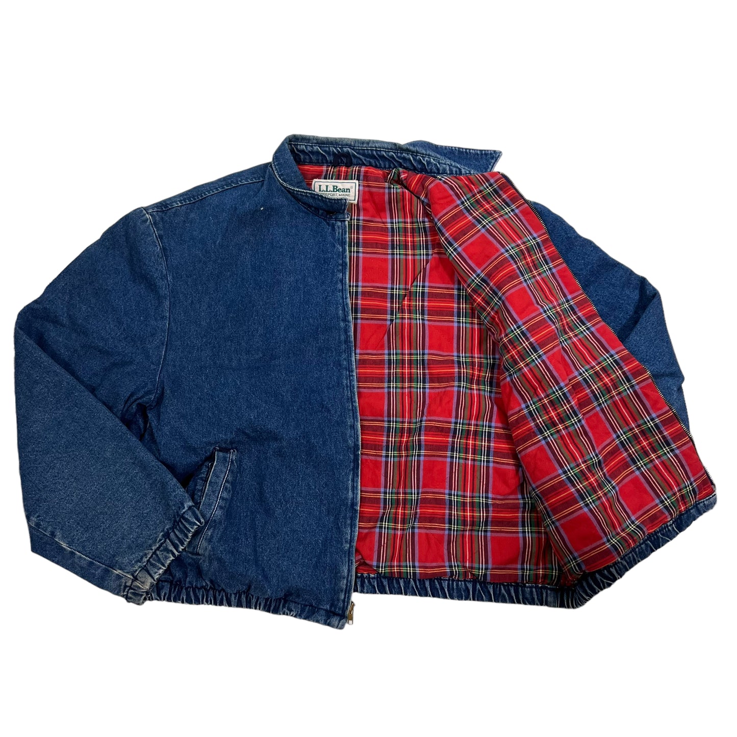 GM104 L.L.Bean エルエルビーン 長袖 ジップアップ デニムジャケット トップス ネイビー メンズ 実寸参考