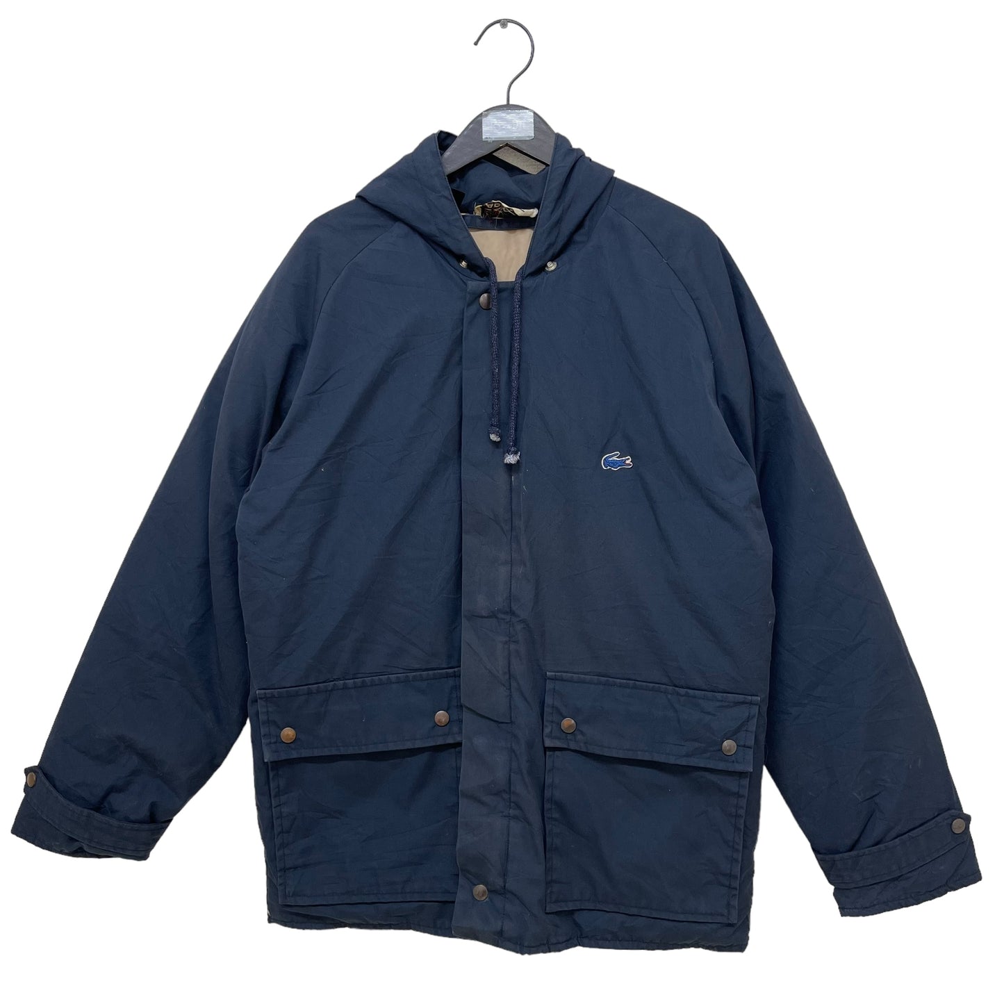 GC327 LACOSTE IZOD ナイロンジャケット ジャケット ジップアップ ネイビー メンズ サイズM