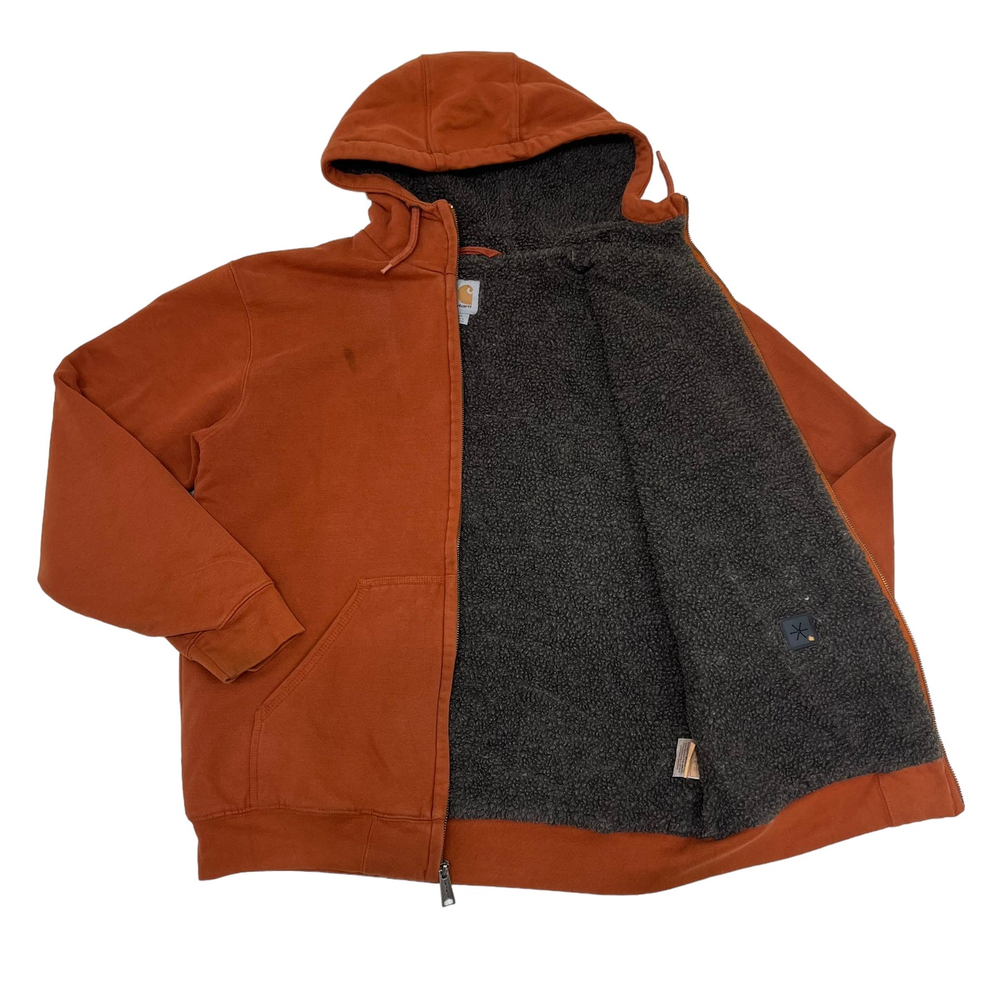 GM213 Carhartt カーハート 長袖 裏ボア ジップアップ パーカー トップス 上着 羽織り ブラウン系 メンズ M