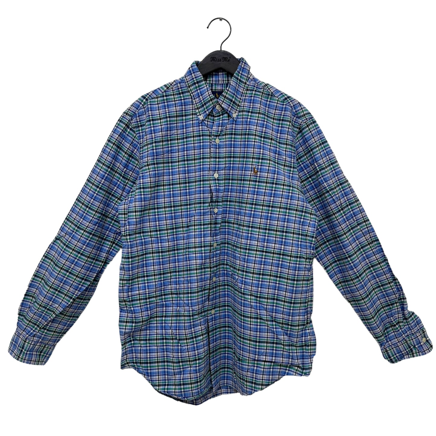 GC836 RALPH LAUREN ラルフローレン チェックシャツ シャツ デザインシャツ 長袖 ブルー メンズ サイズL