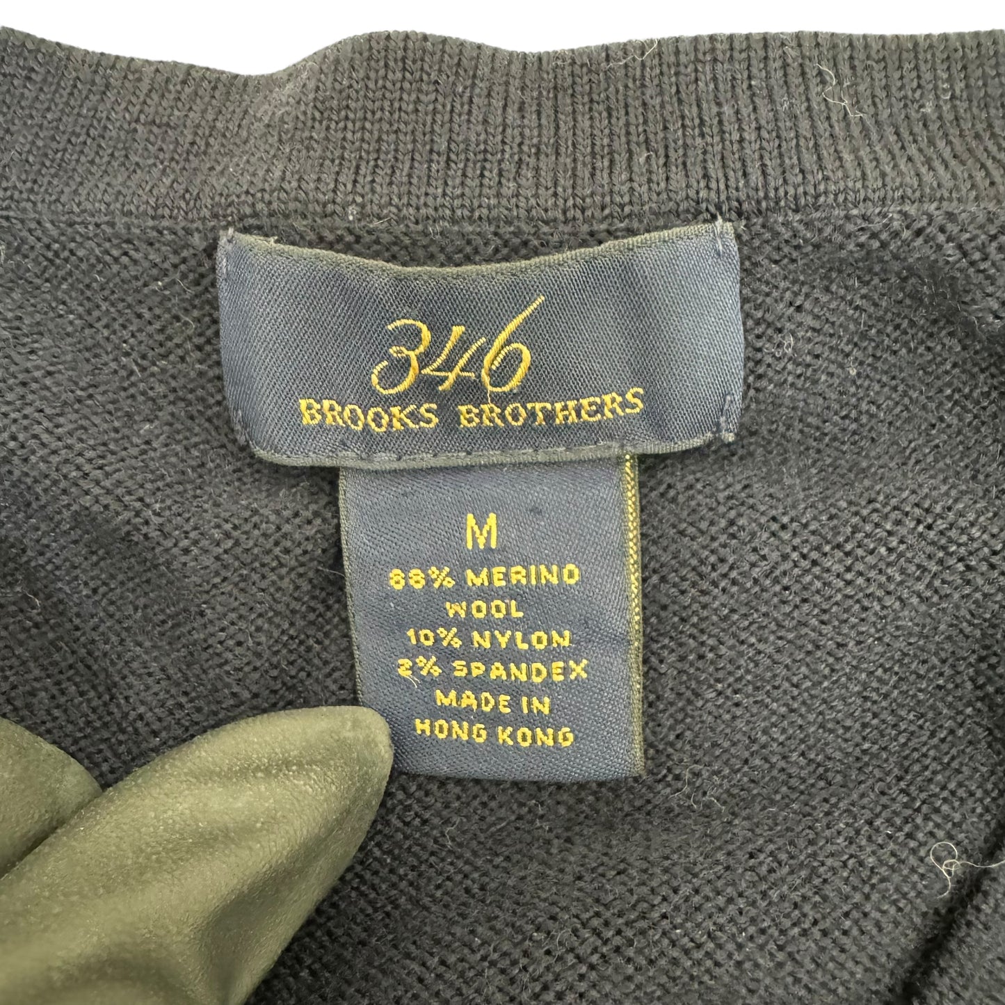 GC849 BROOKS BROTHERS ブルックスブラザーズ ニット セーター Vネック 長袖 トップス ネイビー系 メンズ サイズM