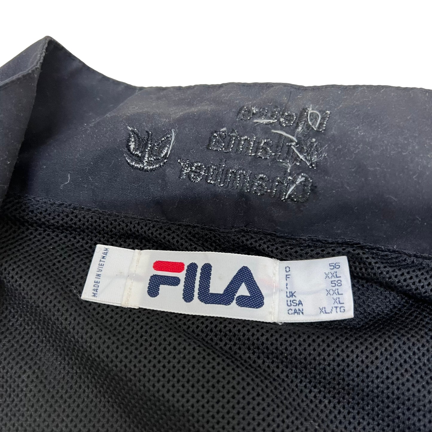 GM324 FILA フィラ 長袖 ジップアップ ジャケット 上着 羽織り トップス ブラック メンズ XL