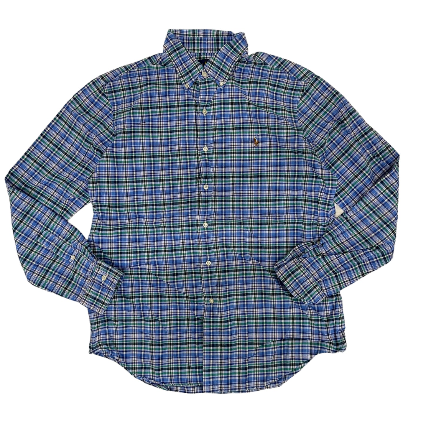 GC836 RALPH LAUREN ラルフローレン チェックシャツ シャツ デザインシャツ 長袖 ブルー メンズ サイズL