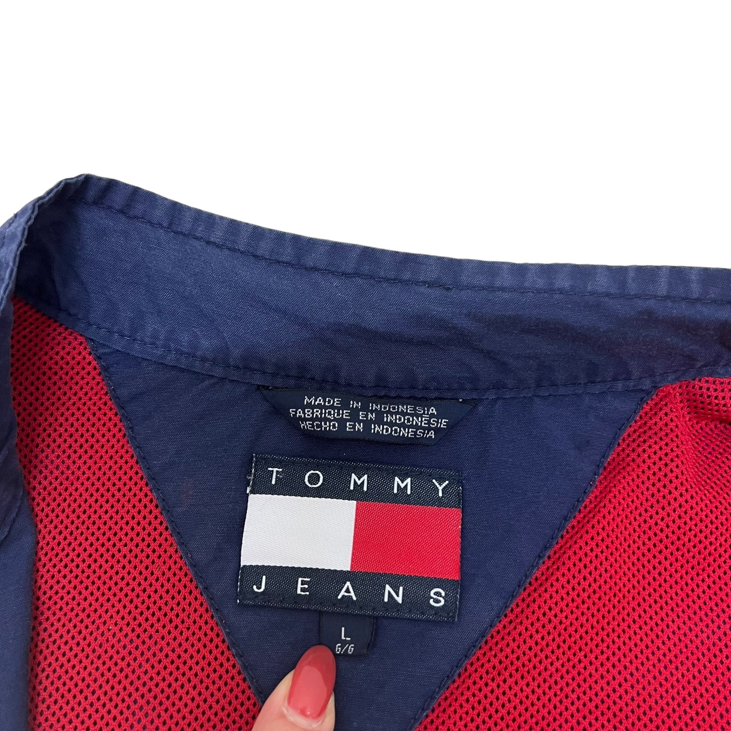 GM341 TOMMY JEANS トミー ジーンズ 長袖 ジップアップ ジャケット 上着 羽織り トップス ネイビー メンズ L