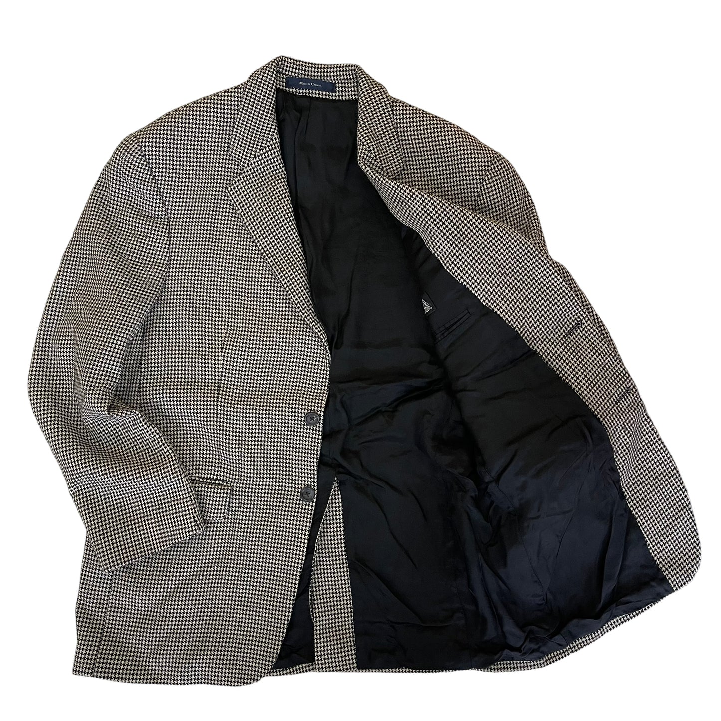 GC449 CHAPS RALPH LAUREN ウール100% テーラードジャケット デザインジャケット ジャケット 千鳥格子柄 ブラック系 メンズ