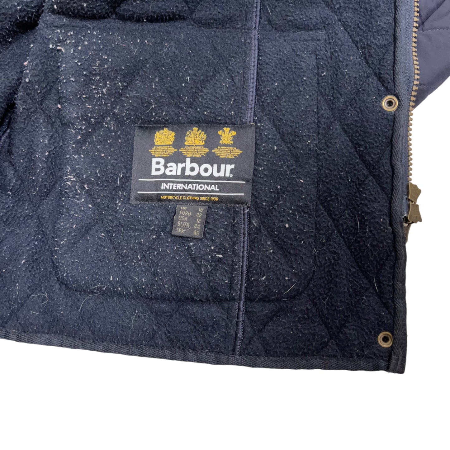 GM103 Barbour バブアー 長袖 ジップアップ キルティング ジャケット トップス ネイビー レディース 12