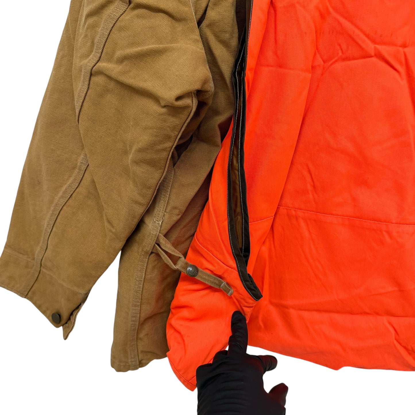 GC930 Carhartt カーハート ハンティングジャケット ダック地 襟元コーデュロイ ジャケット 上着 羽織り ブラウン系 メンズ サイズXL