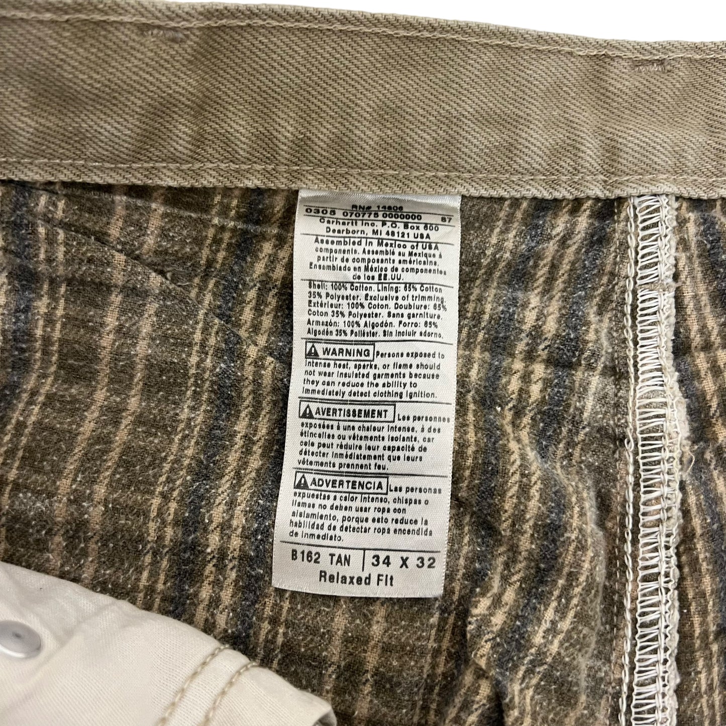 GM190 Carhartt カーハート ワークパンツ ロングパンツ 長ズボン ボトムス ベージュ系 メンズ 34