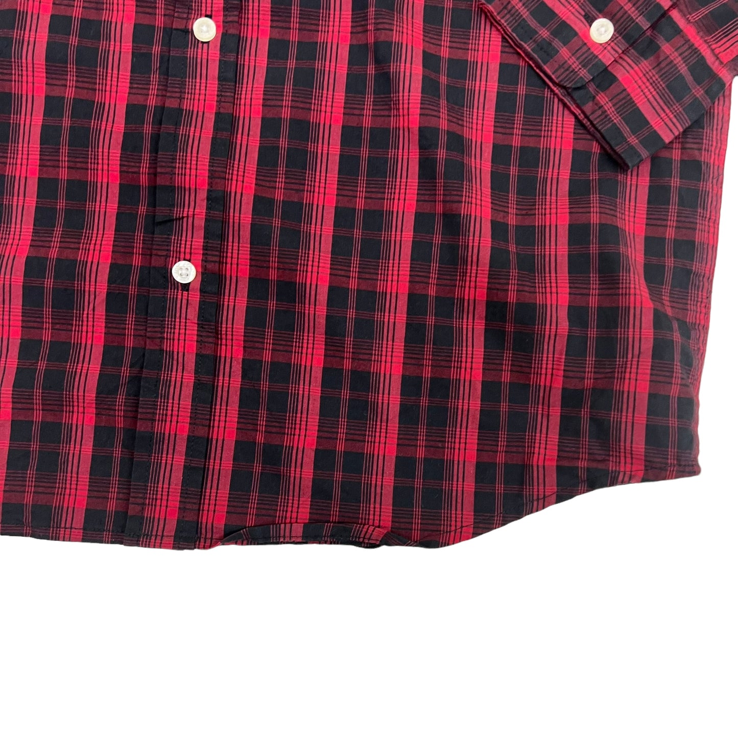 GM401 CHAPS チャップス 長袖 ボタンダウンシャツ 羽織り トップス レッド系 総柄 子供服 XL