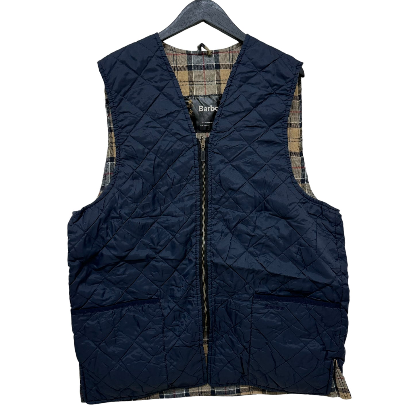 GC924 Barbour バブアー 2WAYベスト キルティングベスト リバーシブル ベスト ベスト トップス 羽織り ネイビー×ブラウン メンズ