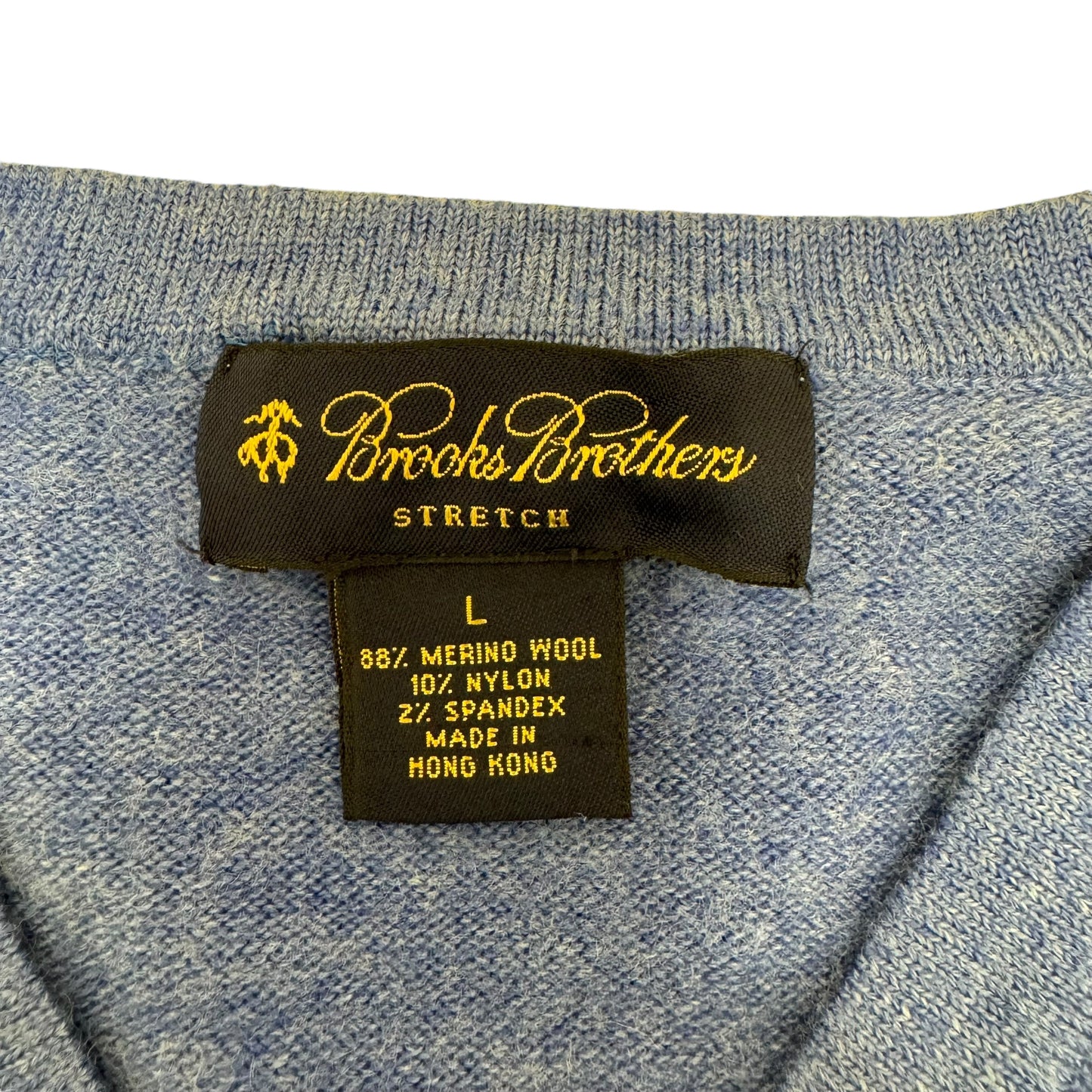 GC844 BROOKS BROTHERS ブルックスブラザーズ セーター ニット Vネック プルオーバー ウール インディゴブルー メンズ サイズL