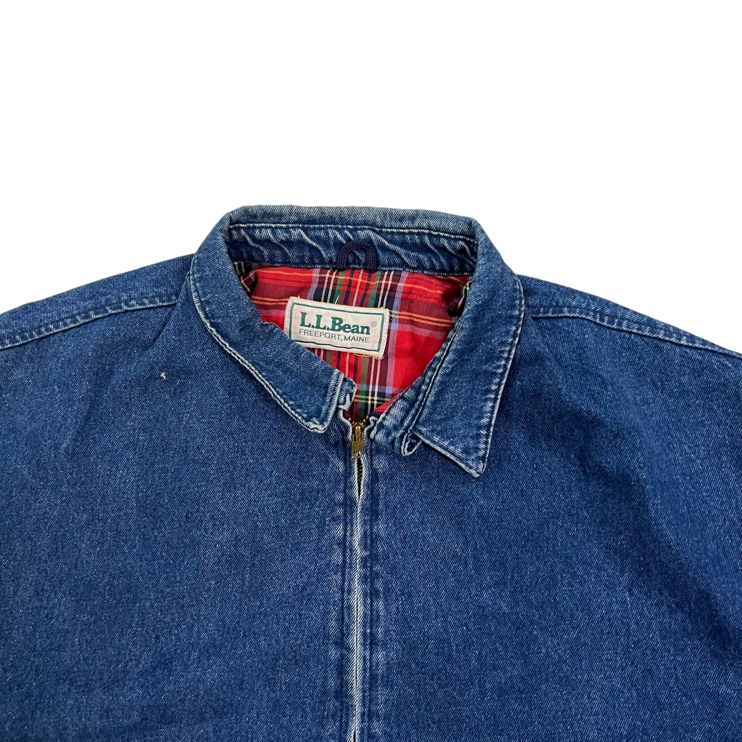 GM104 L.L.Bean エルエルビーン 長袖 ジップアップ デニムジャケット トップス ネイビー メンズ 実寸参考