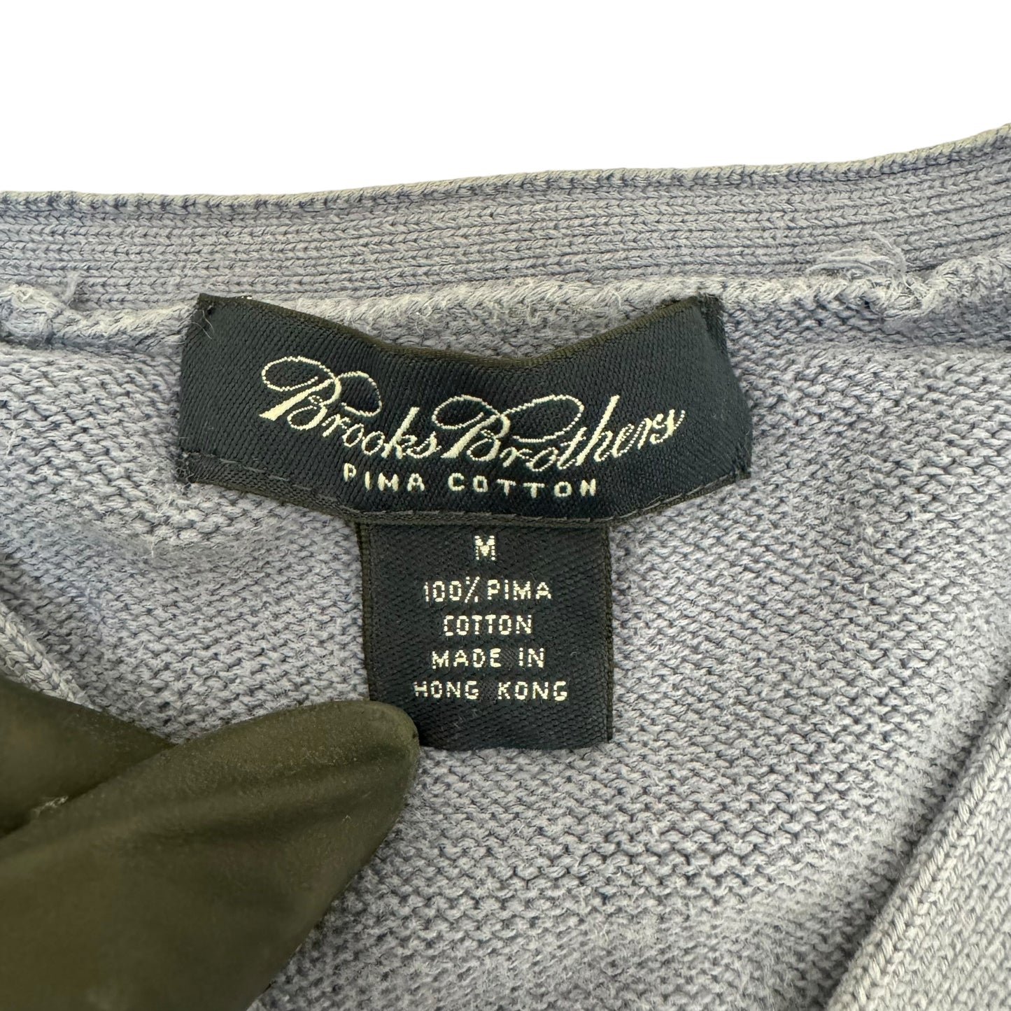 GC852 BROOKS BROTHERS ブルックスブラザーズ コットン 綿 100% ニット セーター Vネック 長袖 ブルー系 メンズ サイズM