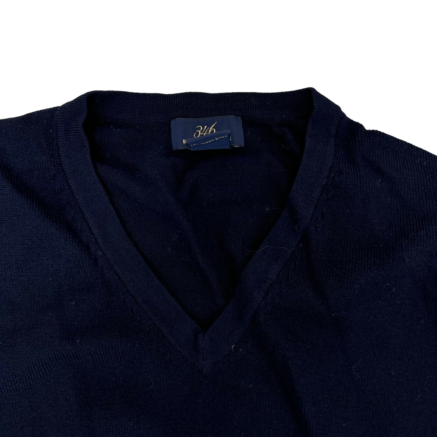 GC849 BROOKS BROTHERS ブルックスブラザーズ ニット セーター Vネック 長袖 トップス ネイビー系 メンズ サイズM