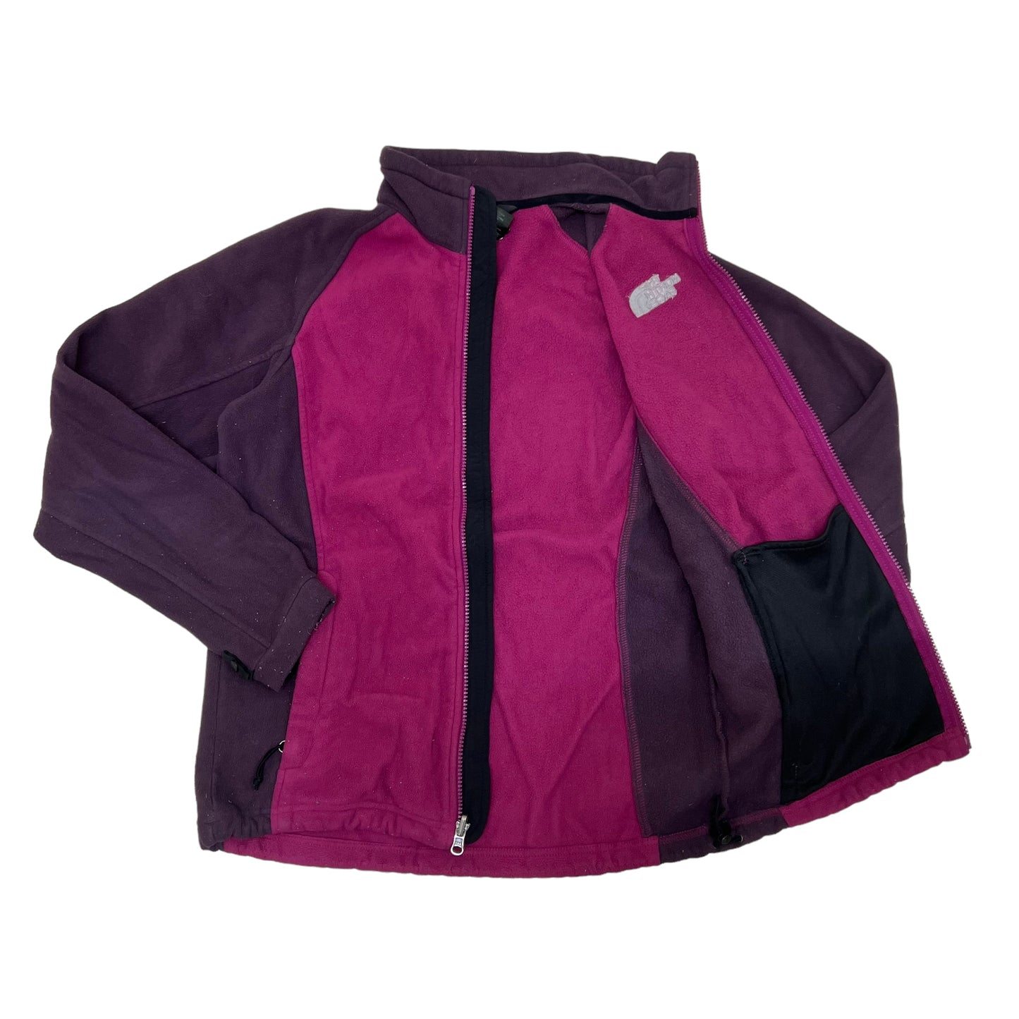 GM384 THE NORTH FACE ザノースフェイス 長袖 ジップアップ フリース ジャケット 上着 羽織り トップス 紅色系 レディース M