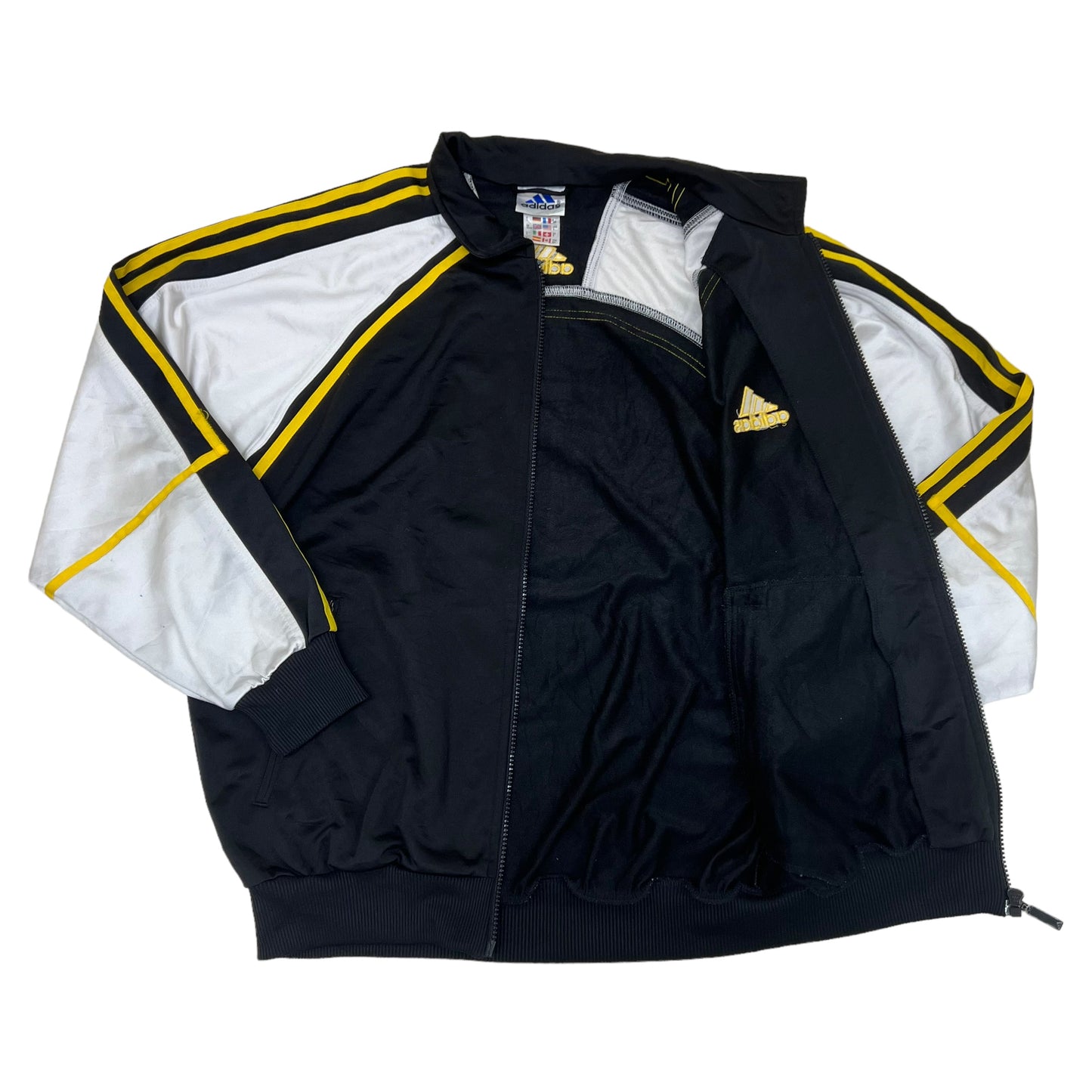 GM222 adidas アディダス 長袖 ジップアップ ジャージ 上着 羽織り トップス ブラック系 メンズ S