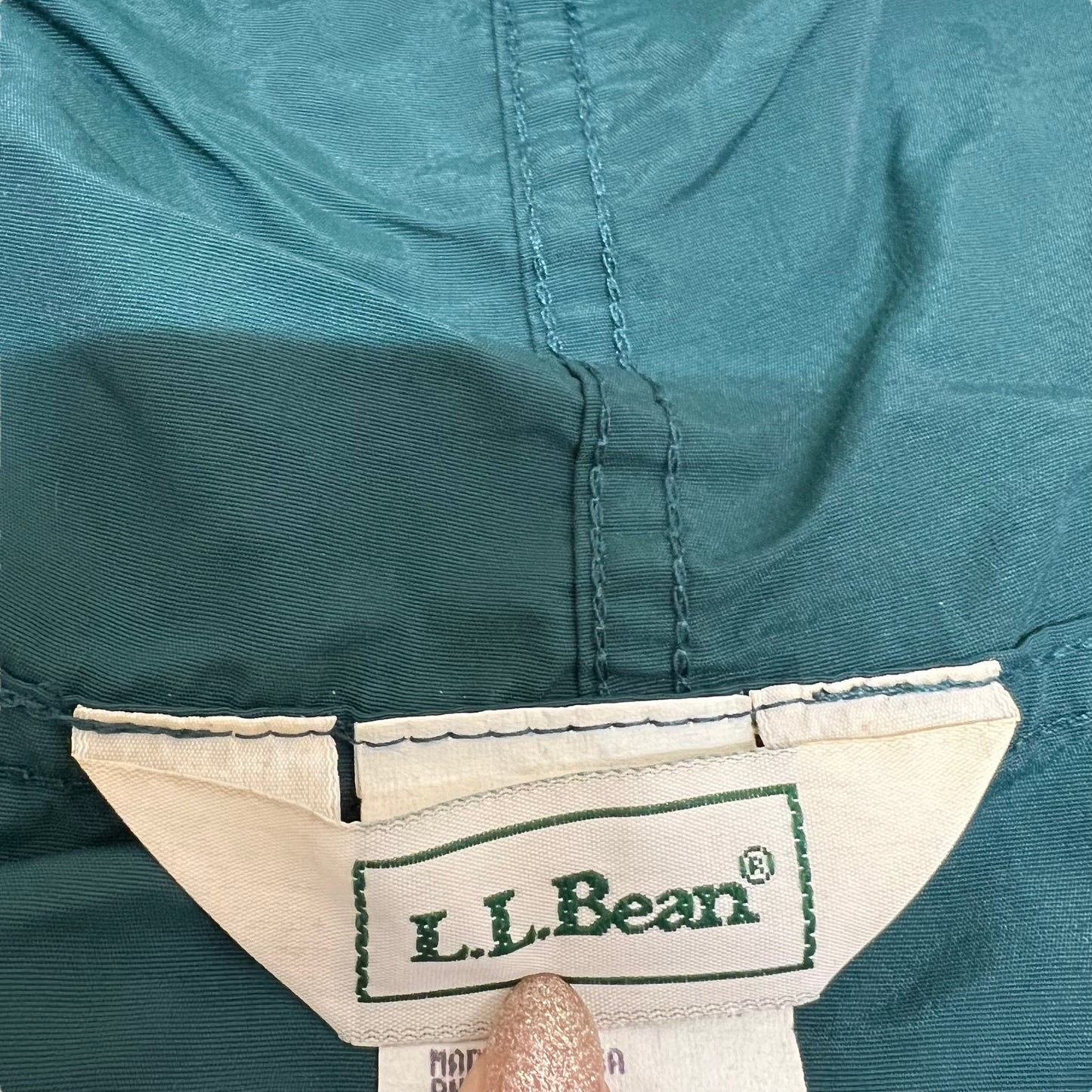 GM75 L.L.Bean エルエルビーン ナイロン トップス ハーフジップアップ グリーン レディース M