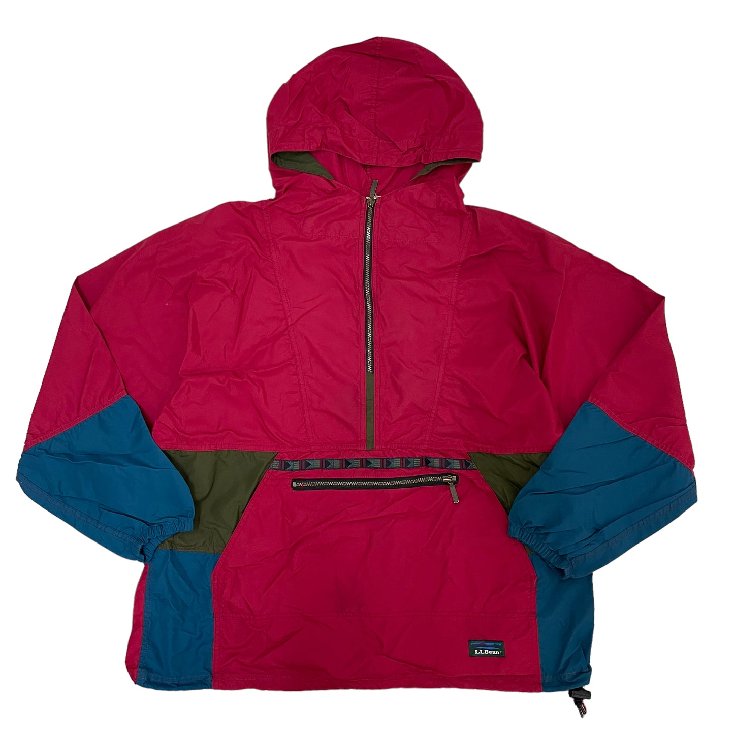 GC67 USA製 L.L.Bean ナイロンパーカー アノラックパーカー レッド メンズ サイズXL