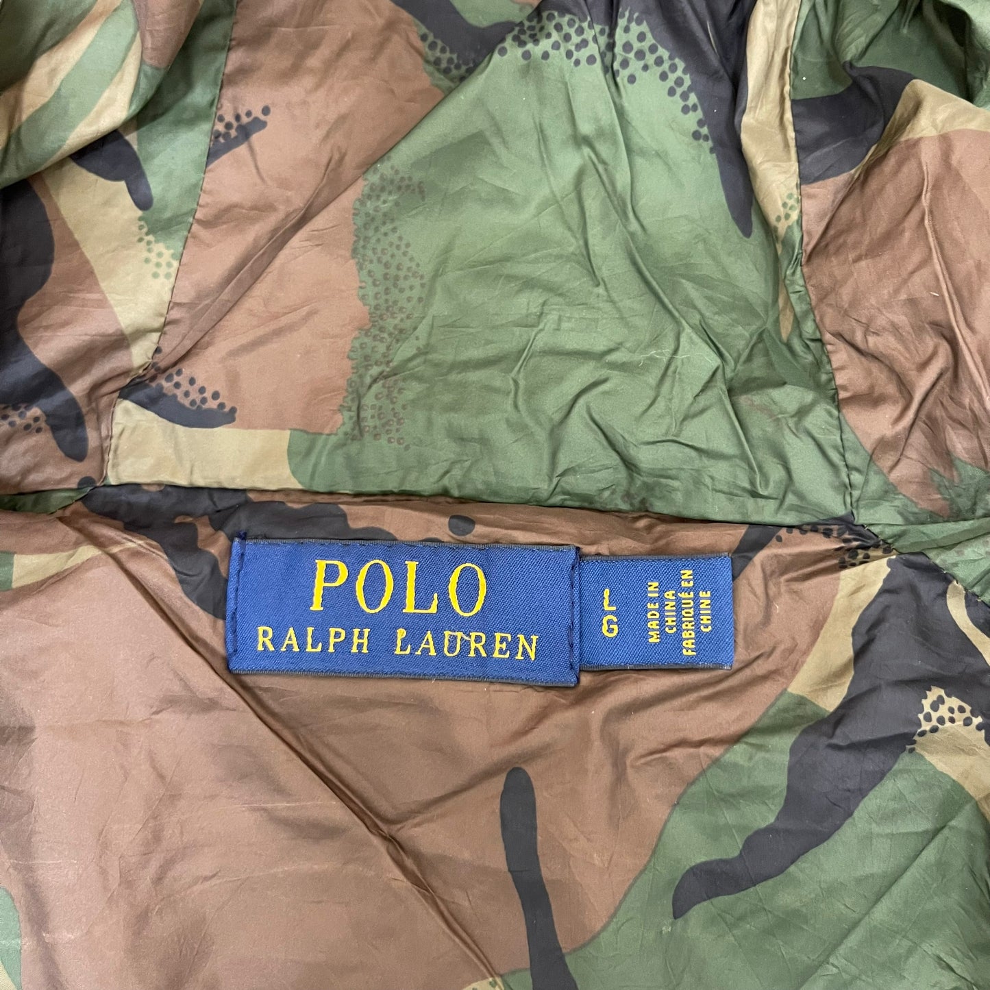 GC303 POLO RALPH LAUREN ダウンジャケット ジャケット ジップアップ ネイビー×オレンジ×ブルー×カーキ メンズ サイズL