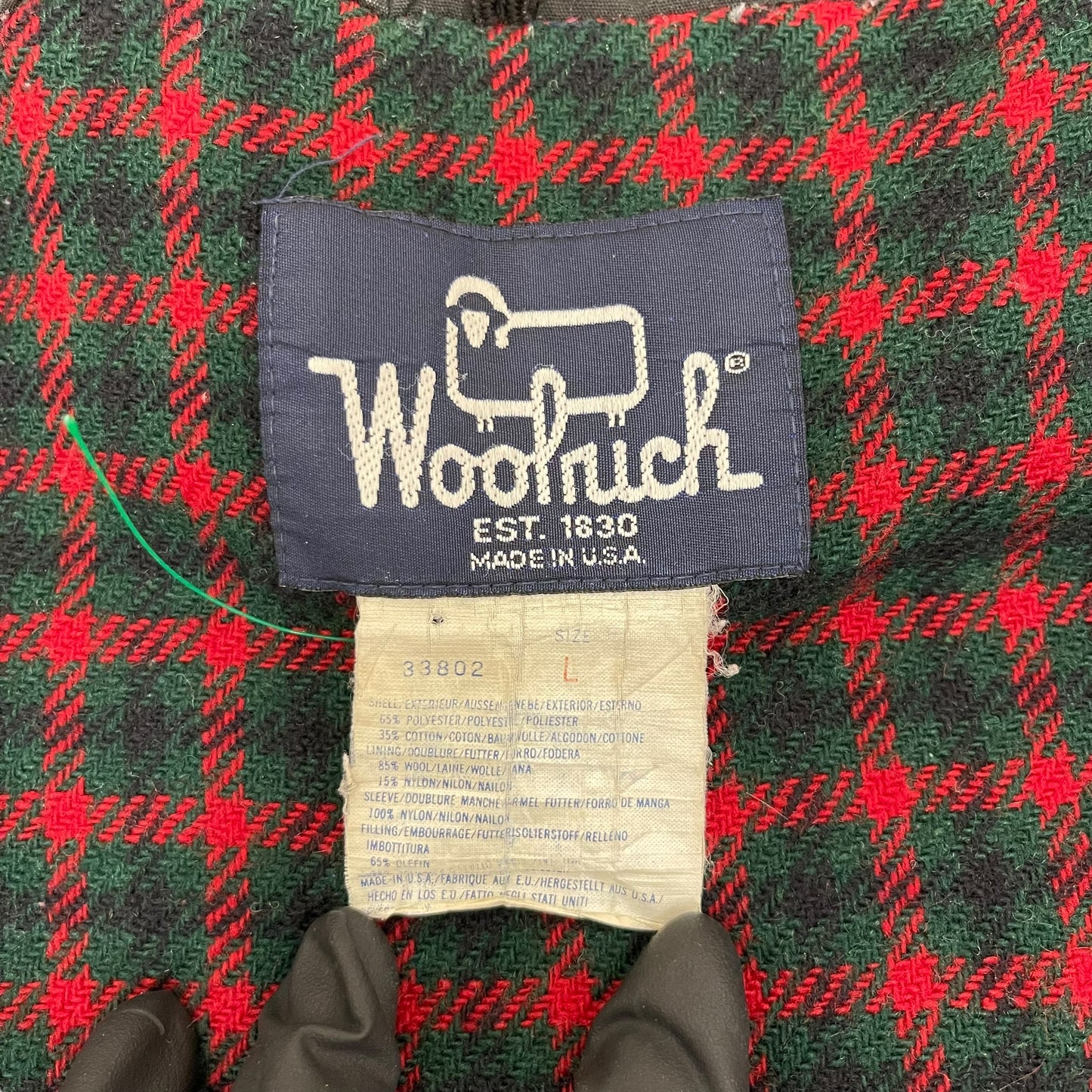 GC426 USA製 WOOLRICH ジップアップジャケット マウンテンパーカー ジップアップ ダークグレー メンズ サイズL