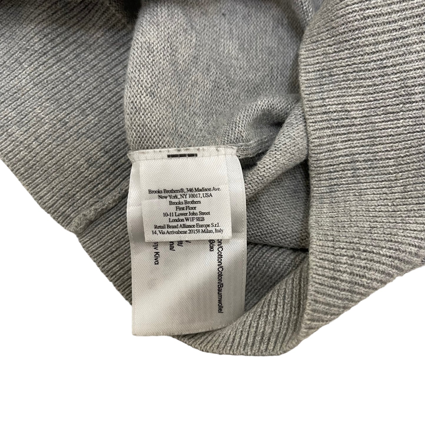 GC468 Brooks Brothers ニットトップス コットン100% プルオーバー Vネック グレー メンズ