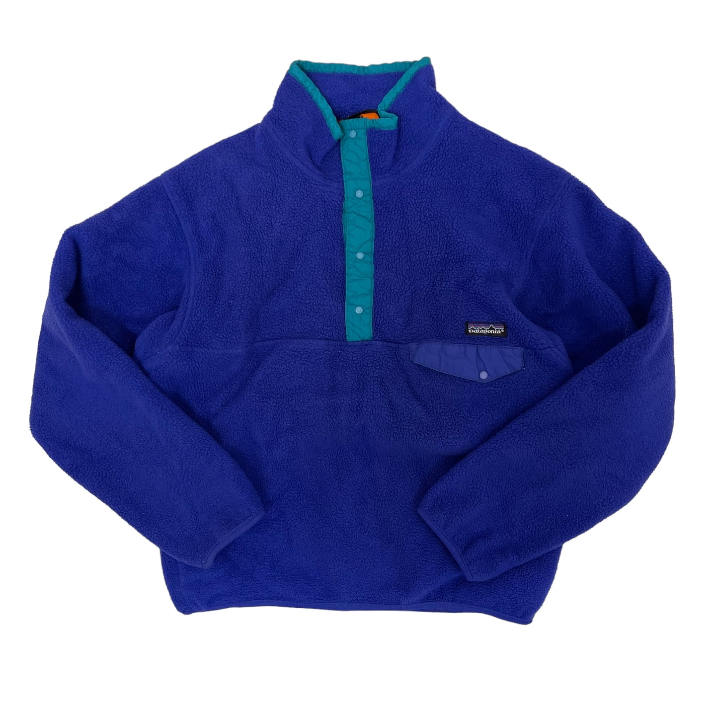 GC270 USA製 patagonia フリーストップス トップス ハーフスナップボタン ブルー系 サイズM