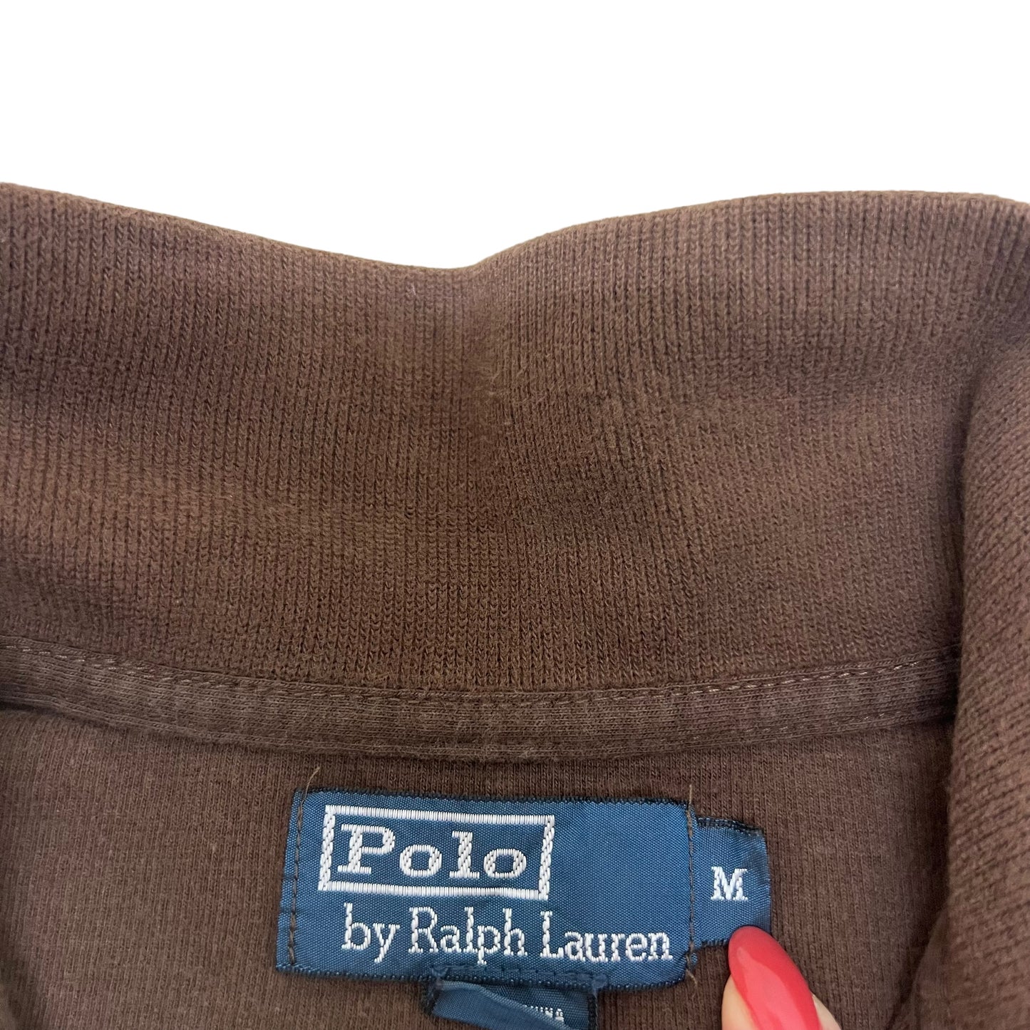 GM216 POLO RALPH LAUREN ポロラルフローレン 長袖 ハーフジップアップ トップス プルオーバー ブラウン系 メンズ M
