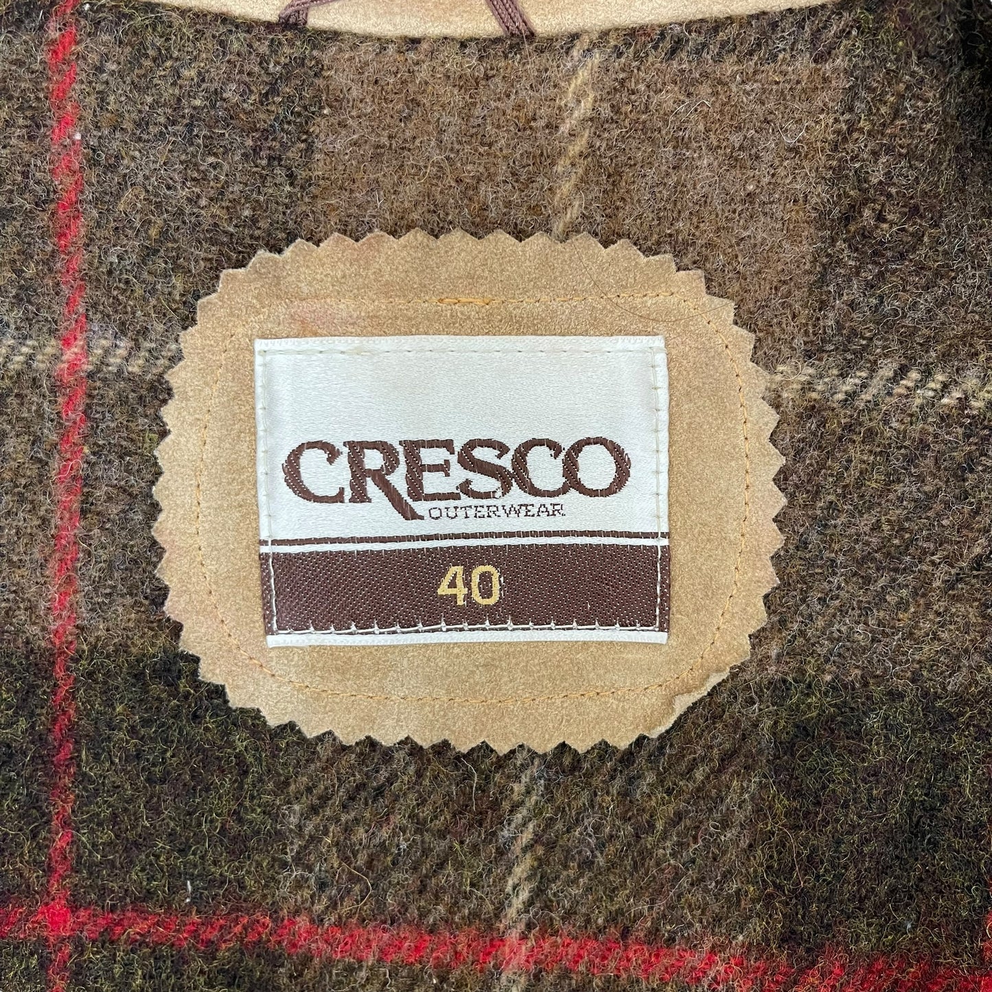 GC428 CRESCO スウェードジャケット レザージャケット ジャケット ジップアップ ベージュ メンズ サイズ40