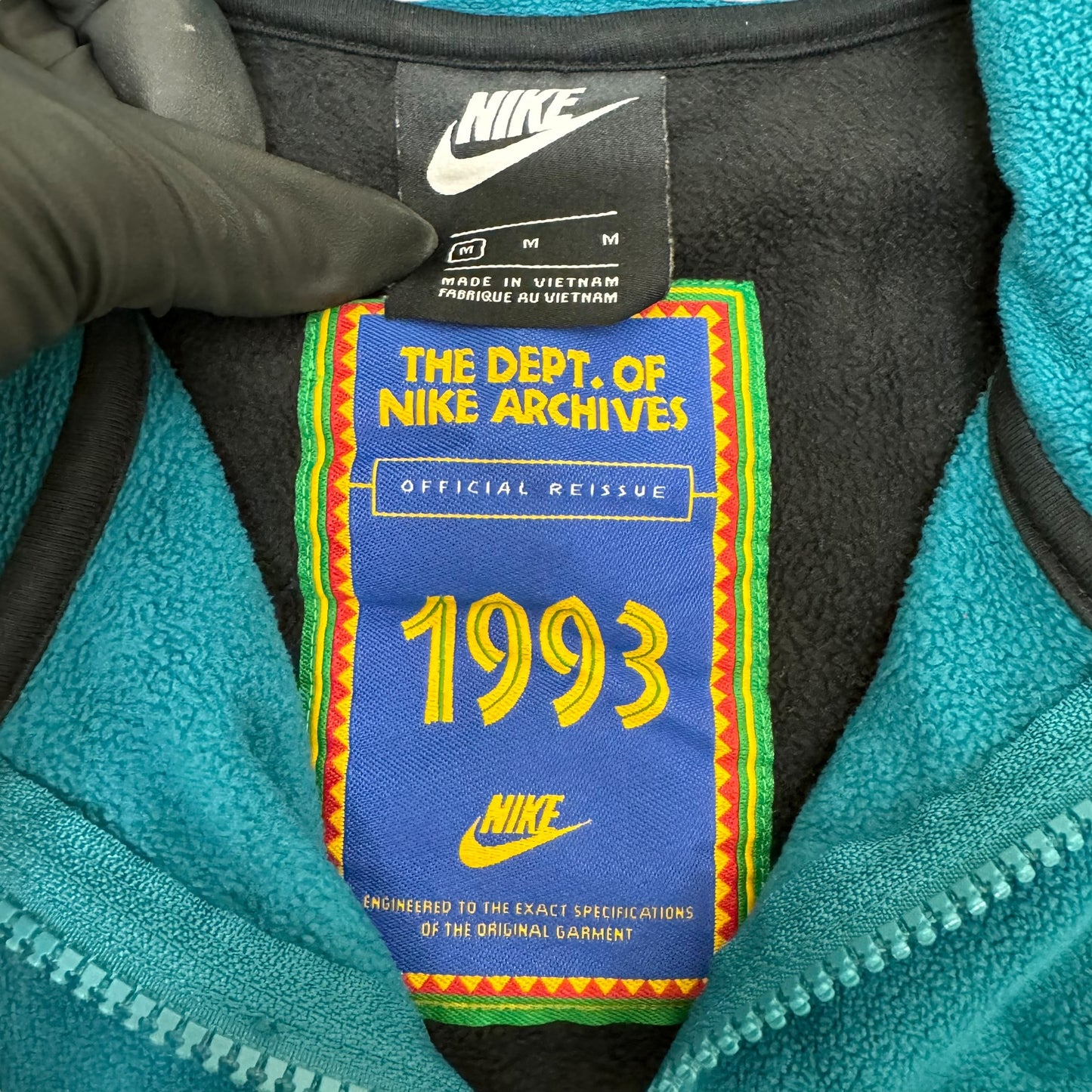 GC928 NIKE フリーストップス フリース ハーフジップアップ トップス 長袖 グリーン×イエロー×レッド×ブラック メンズ サイズM
