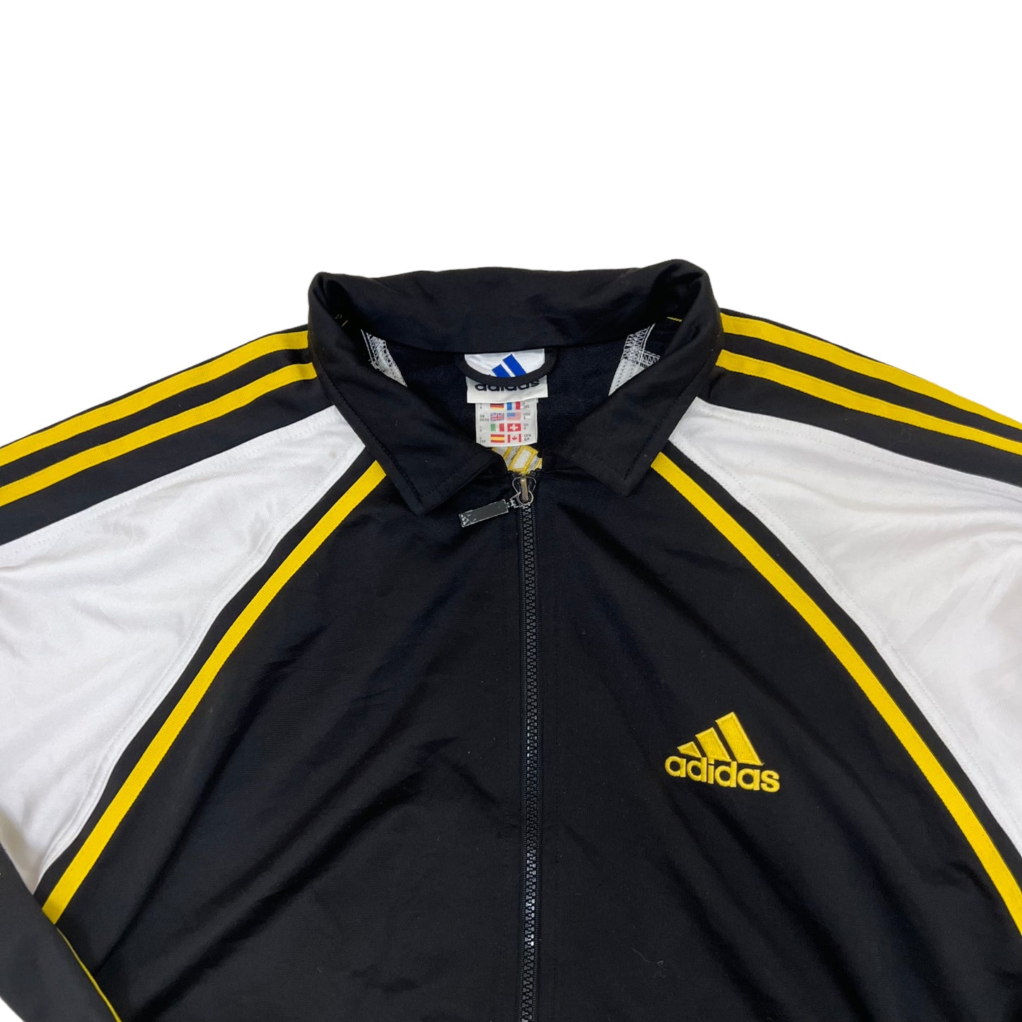 GM222 adidas アディダス 長袖 ジップアップ ジャージ 上着 羽織り トップス ブラック系 メンズ S
