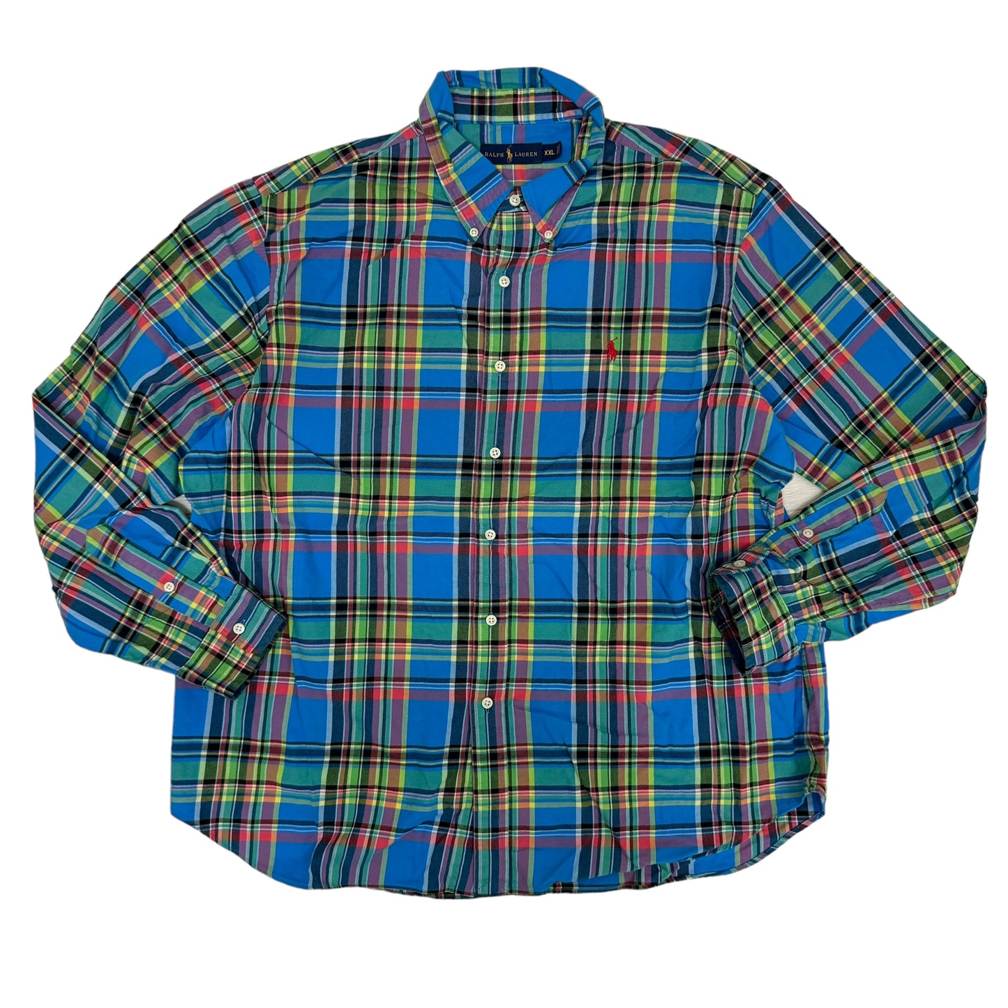 GC837 RALPH LAUREN ラルフローレン チェックシャツ シャツ デザインシャツ 長袖 ブルー系 メンズ サイズXXL