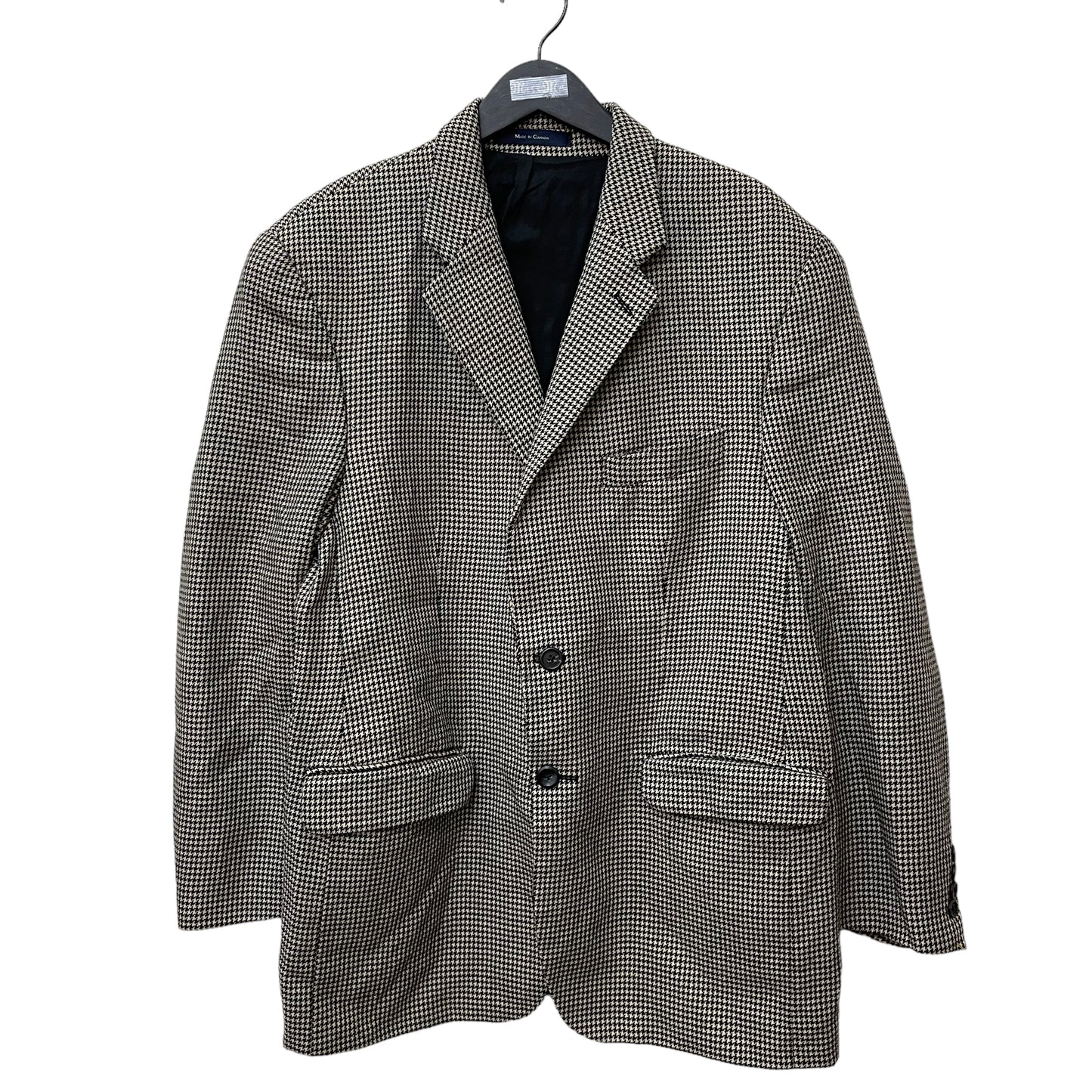 GC449 CHAPS RALPH LAUREN ウール100% テーラードジャケット デザインジャケット ジャケット 千鳥格子柄 ブラック系 メンズ