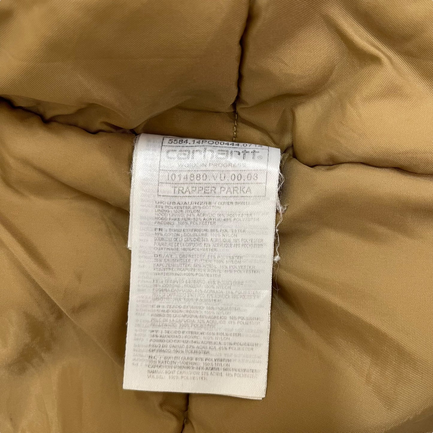 GC290 carhartt 中綿ジャケット ジャケット フーディー ジップアップ ベージュ メンズ サイズS