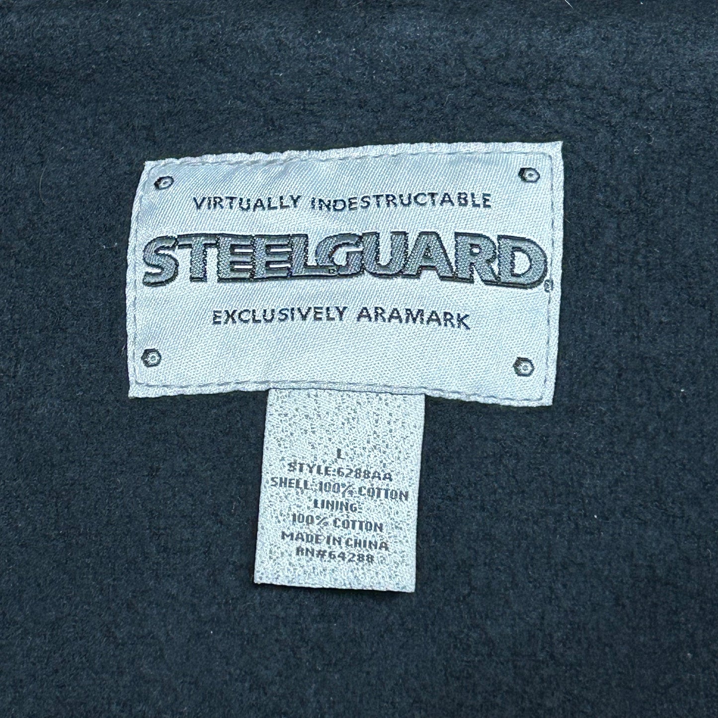 GH030 STEELGUARD ジップアップ ダック地 フーデッドジャケット ワークジャケット ネイビー メンズ L