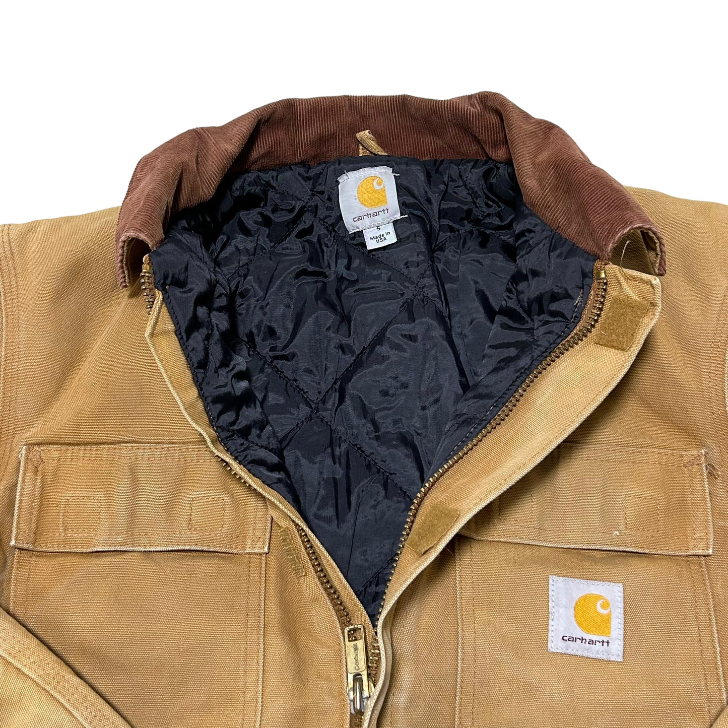 GH18 CARHARTT USA製 ダック地 ワークジャケット メンズ S キャメル
