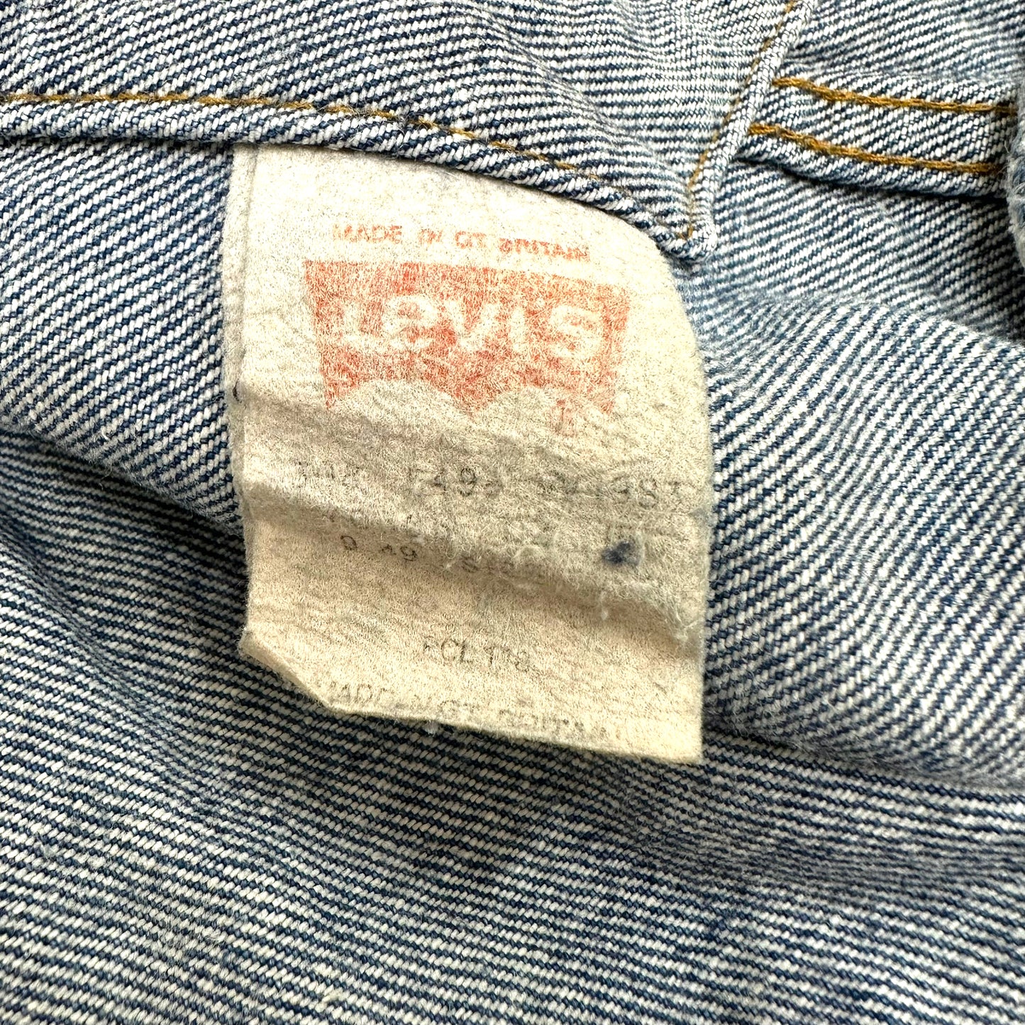 GN54 Levi'sリーバイス サイズ02 ブルー系 デニム ジャケット GT BRITAIN製