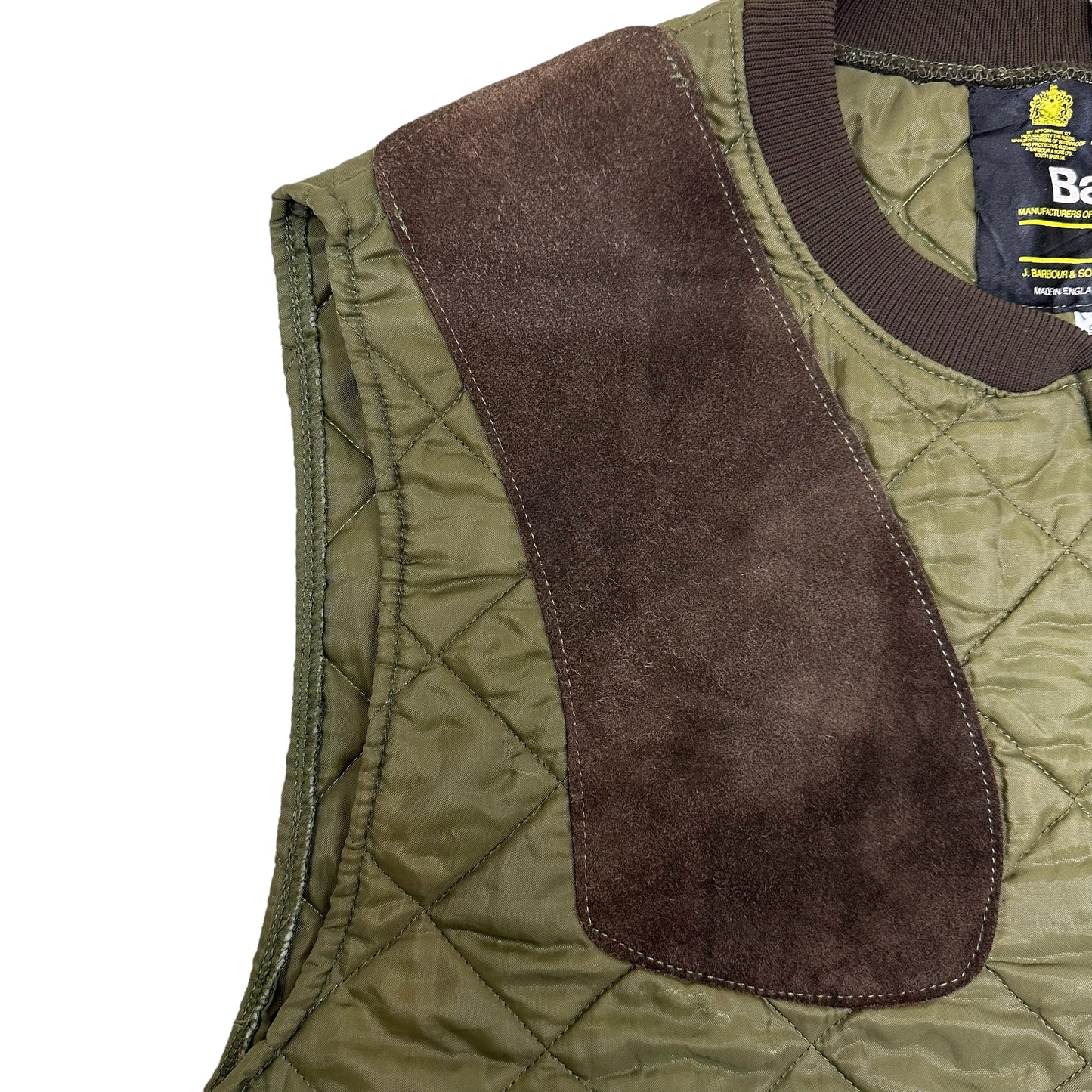 GN60 Barbour キルティング ハンティング ベスト イングランド製 カーキ サイズXXL