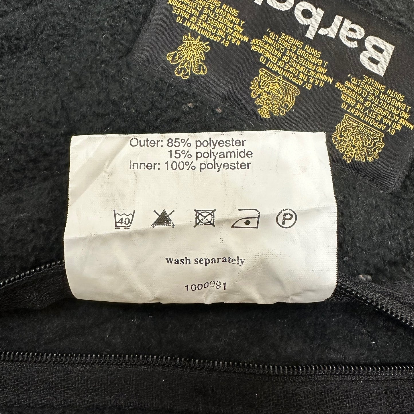 GN61 Barbour バブアー MICROFIBRE POLARQUILT LONG ブラック サイズL