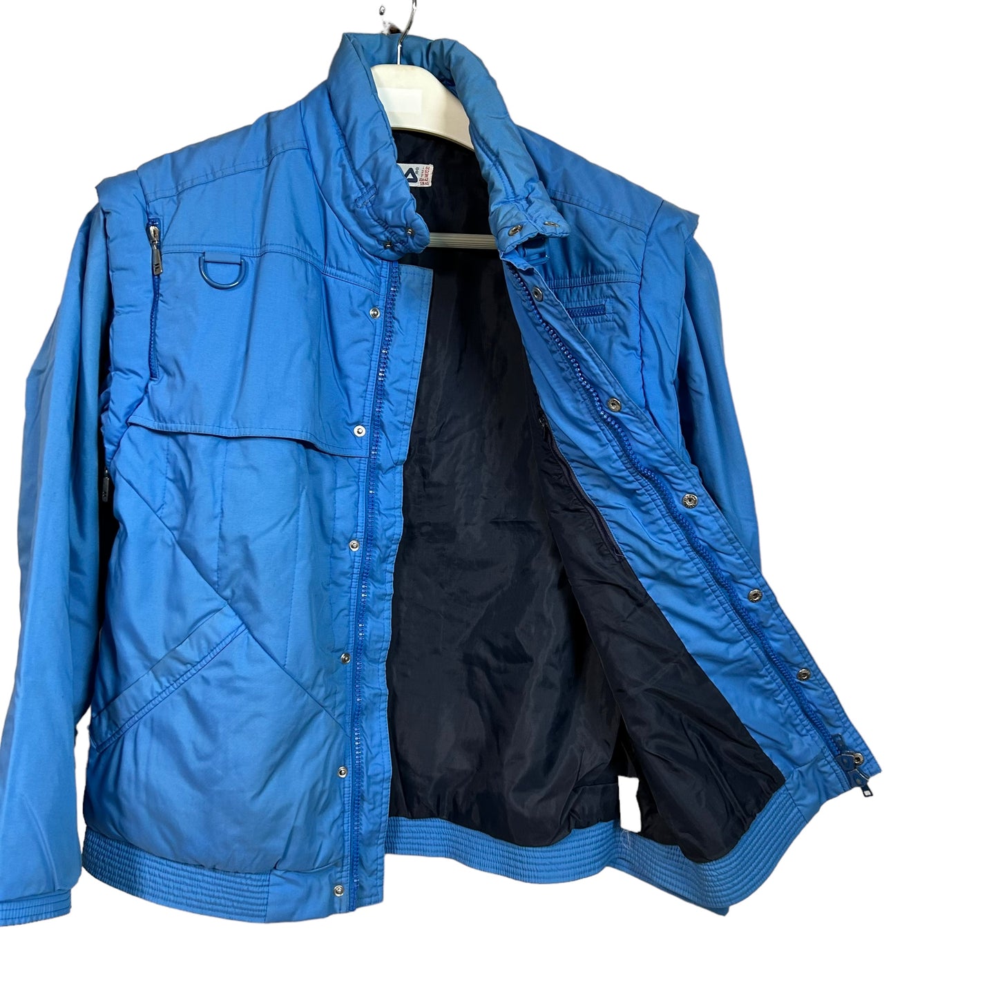 GH032 イタリア製 FILA フィラ ジップジャケット ナイロンジャケット ブルー メンズ L US42