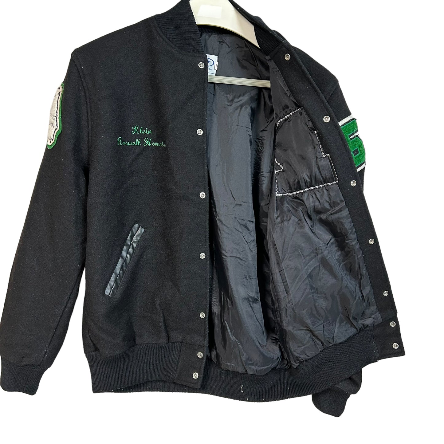 GH033 USA製 NEFF スタジャン ブルゾン ジャケット ワッペン ブラック メンズ XL