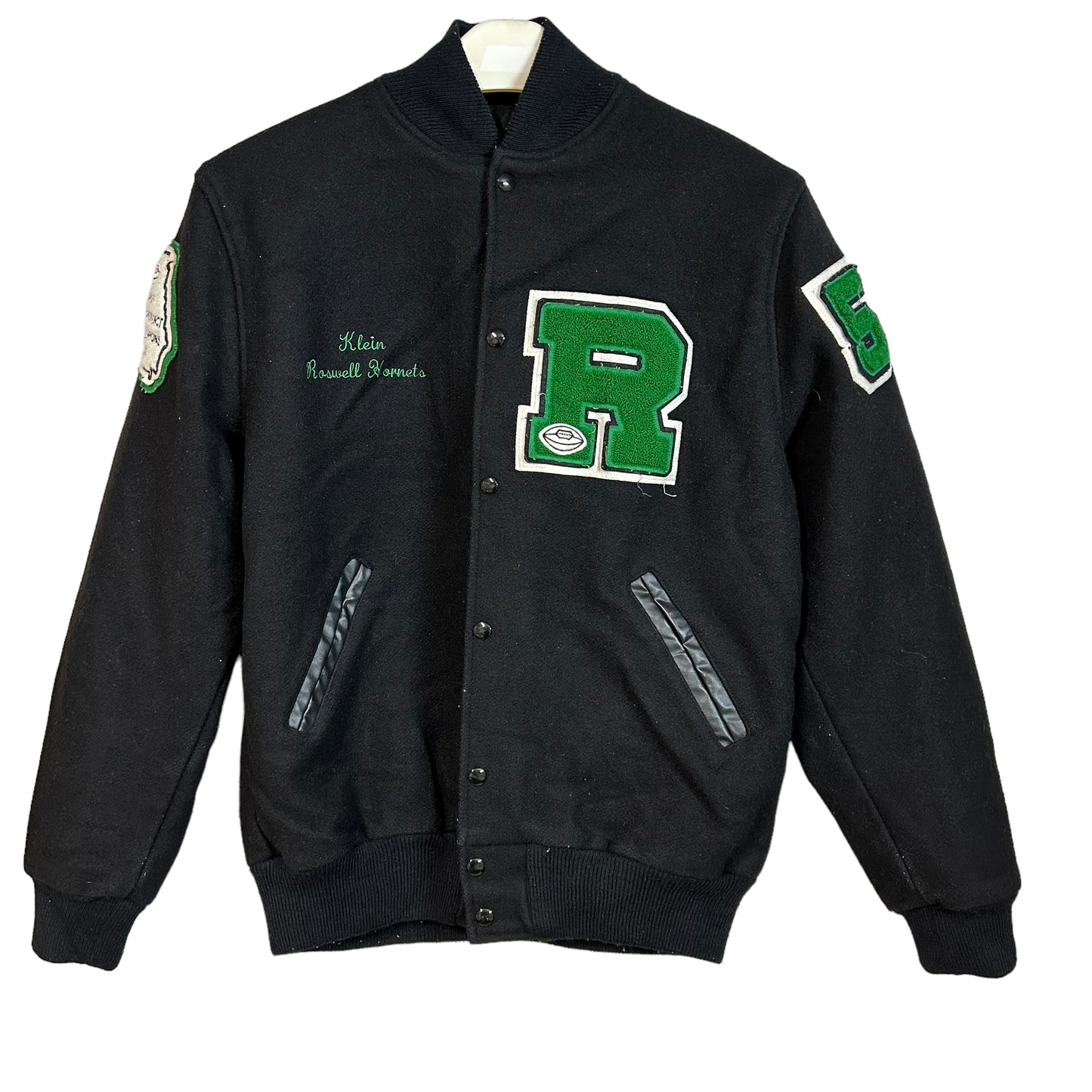 GH033 USA製 NEFF スタジャン ブルゾン ジャケット ワッペン ブラック メンズ XL