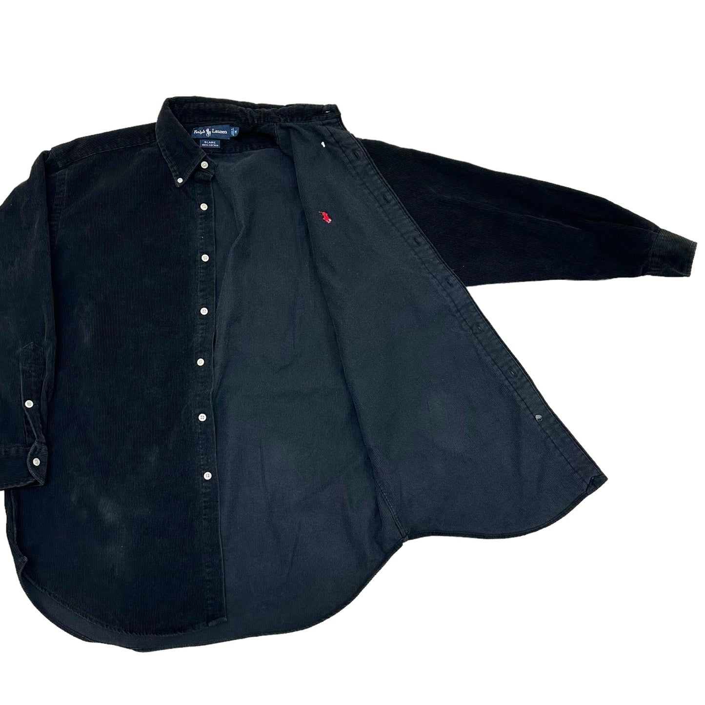 GN109 Ralph Lauren BLAIRE コットン コーデュロイ シャツ M メンズ ブラック