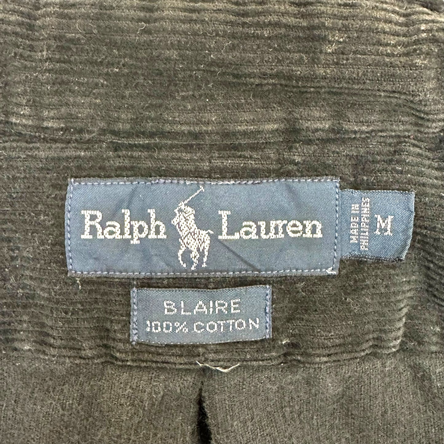 GN109 Ralph Lauren BLAIRE コットン コーデュロイ シャツ M メンズ ブラック