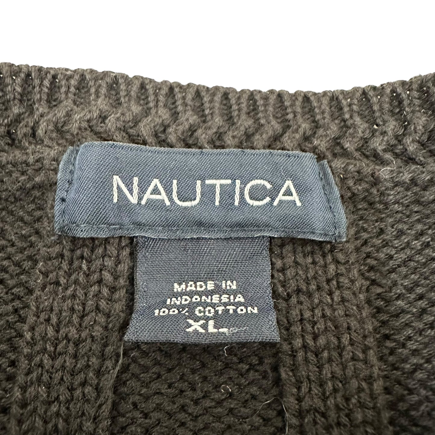 GN116 NAUTICA ノーティカ ケーブル編み コットン ニット セーター XL ブラウン系