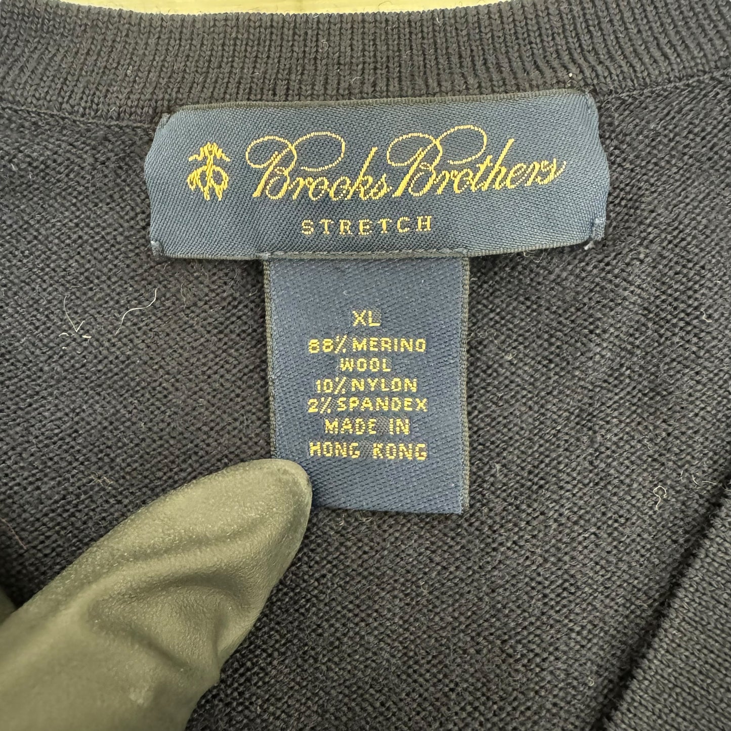 GC845 BROOKS BROTHERS ブルックスブラザーズ ニット セーター プルオーバー Vネック ブラック メンズ サイズXL