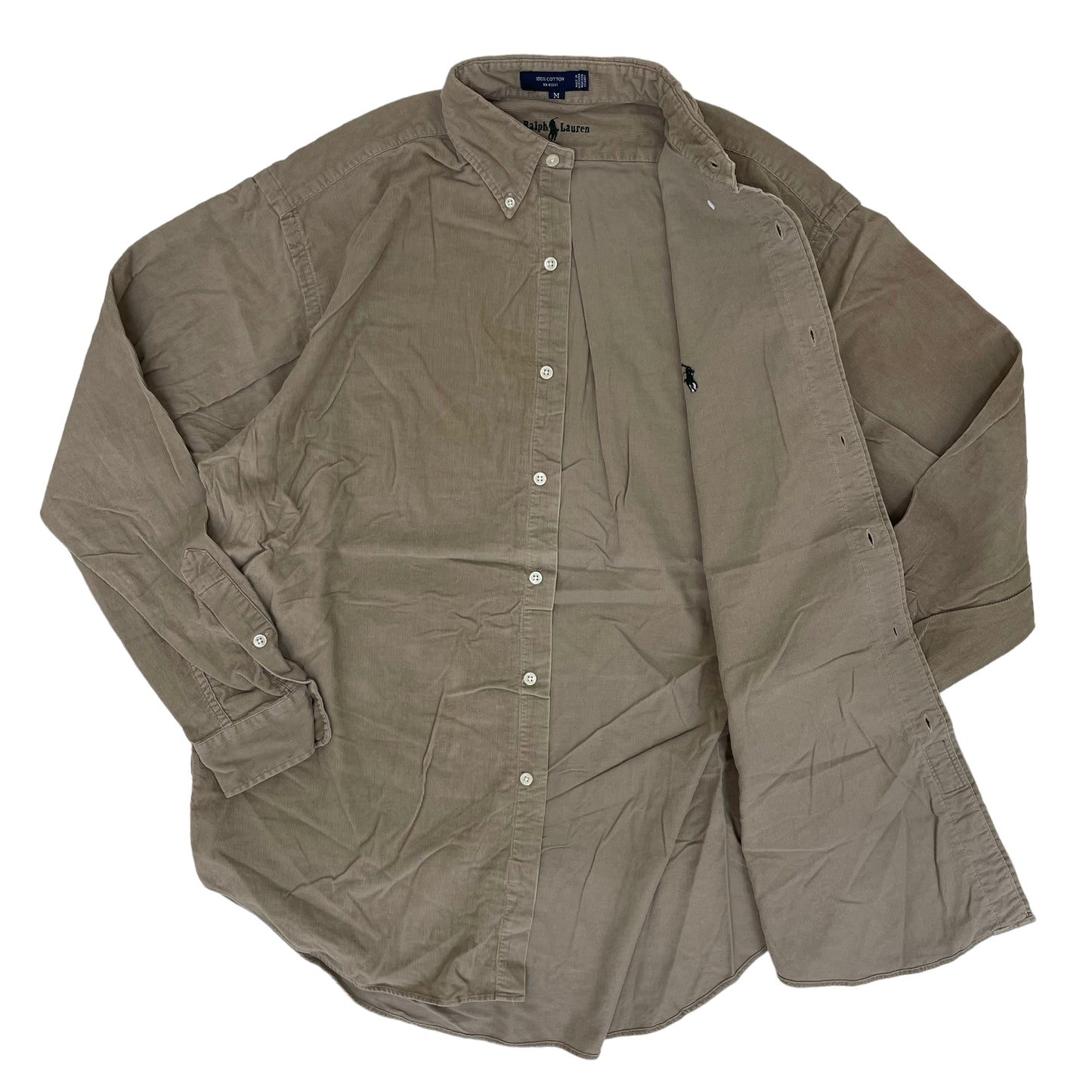 GC86 RALPH LAUREN THE BLAIRE BUTTON DOWN シャツ ボタンダウンシャツ ベージュ メンズ サイズM