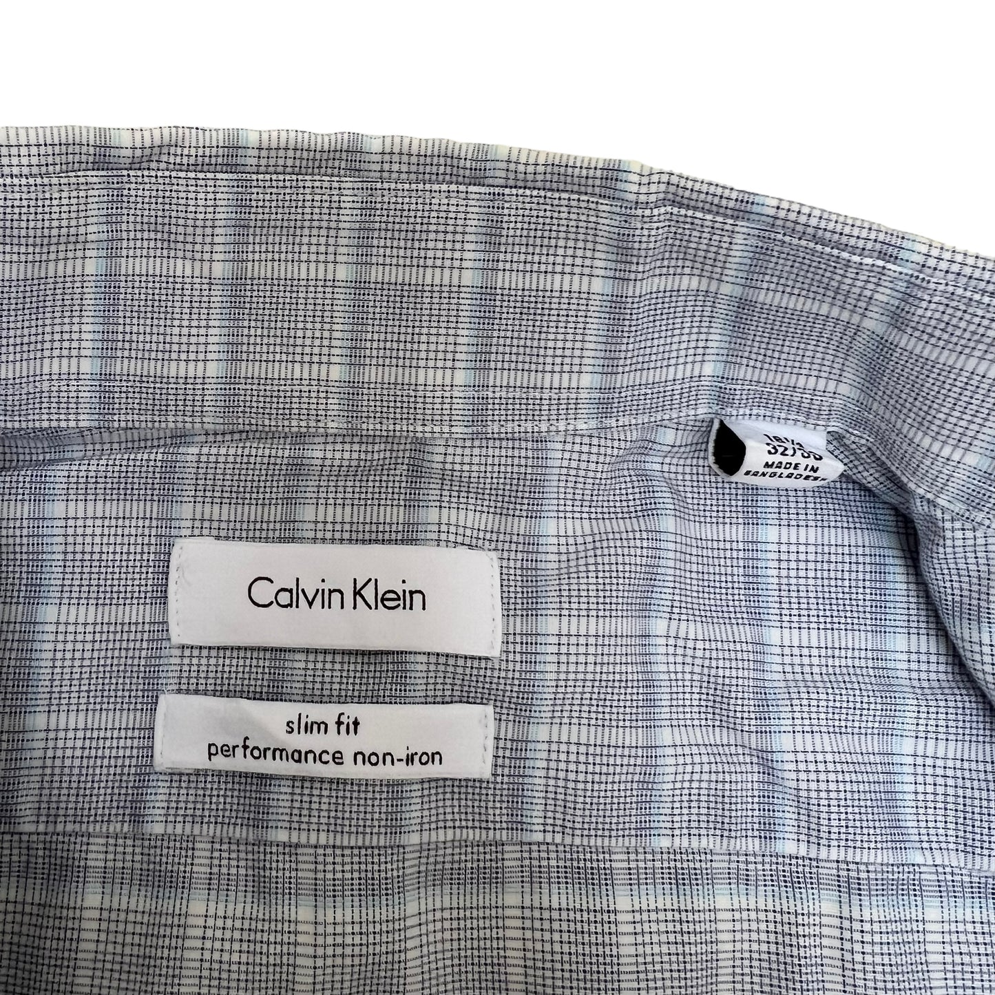 GM418 Calvin Klein カルバンクライン slim fit 長袖 シャツ 羽織り トップス グレー系 総柄 メンズ 実寸参考