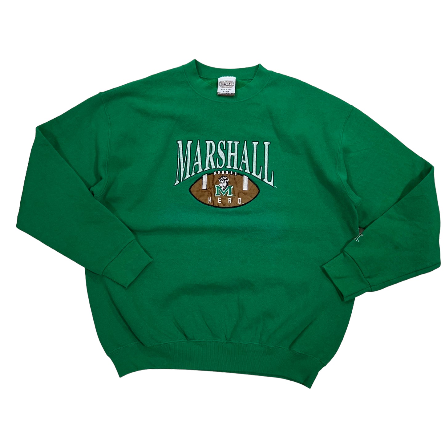 GM115 USA製 B WEAR MARSHALL 長袖 スウェット トレーナー トップス グリーン メンズ L