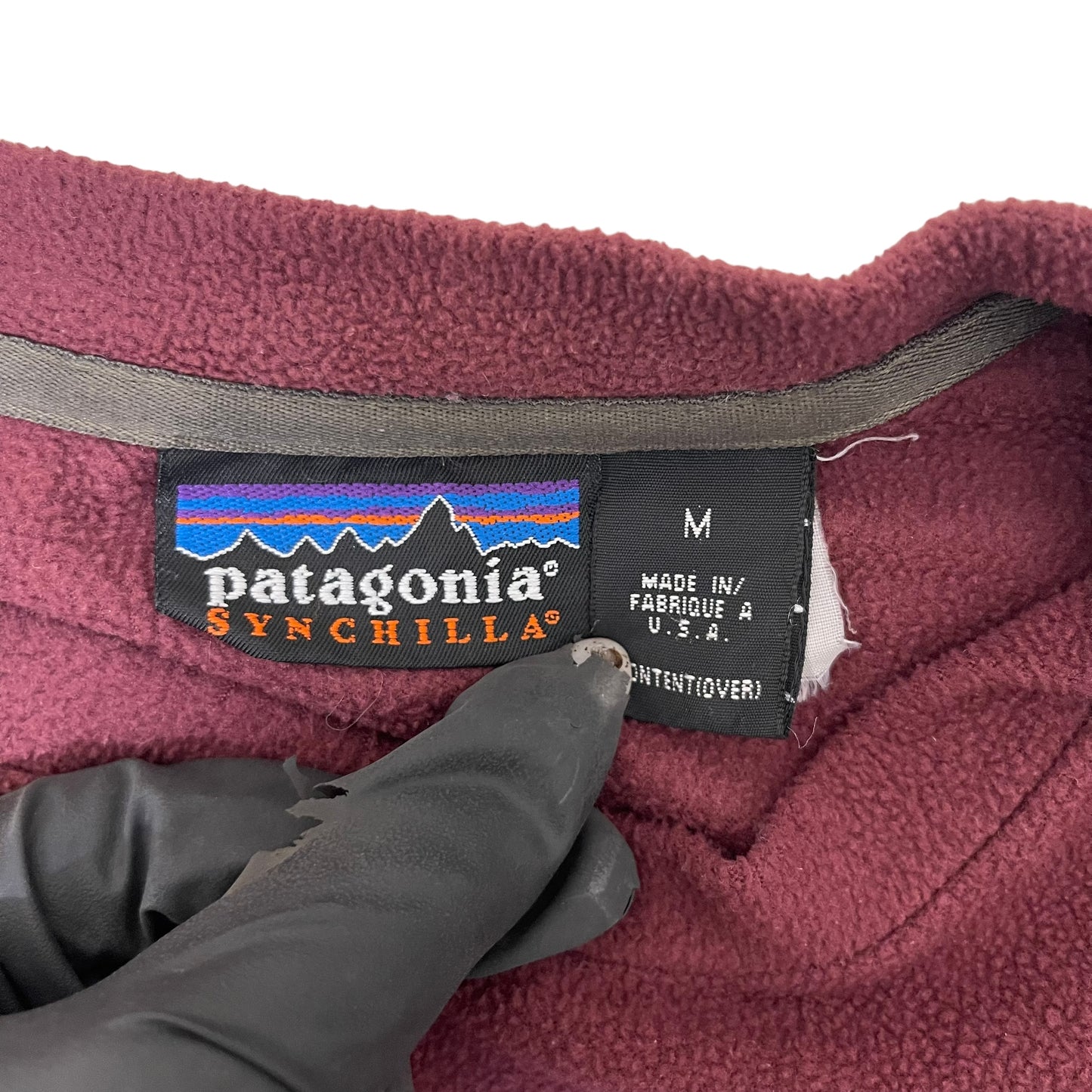 GC333 USA製 patagonia SYNGHILLA フリーストップス トップス ボルドー メンズ サイズM